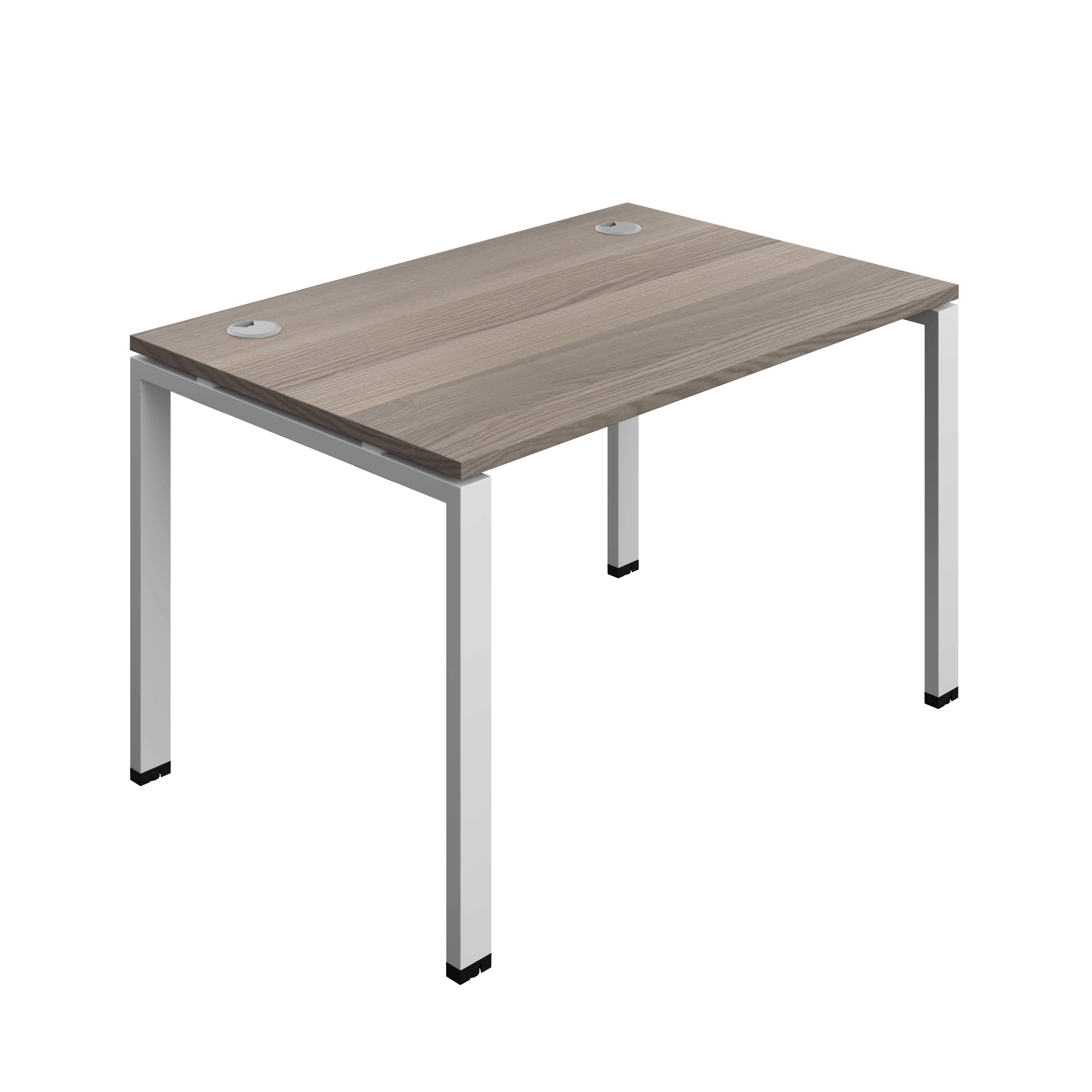 Synergy Bench with Cable Ports: 1 Person (FSC) : Goal Post Leg : 1200 | 800 | Grey Oak/Silver