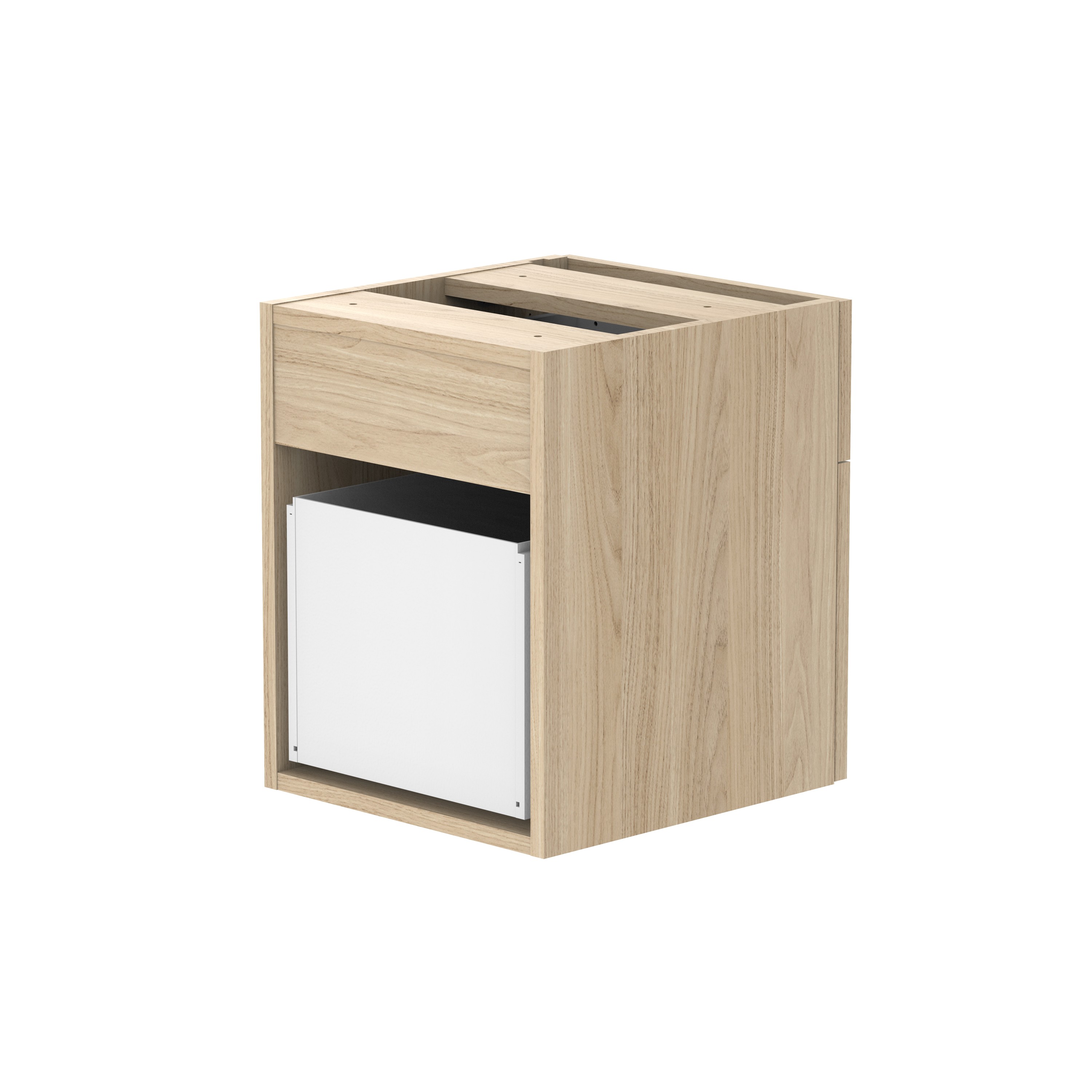 Fixed Under Desk Office Storage Unit (FSC) | 2 Drawers | 800 Deep | Canadian Oak thumbnail 5