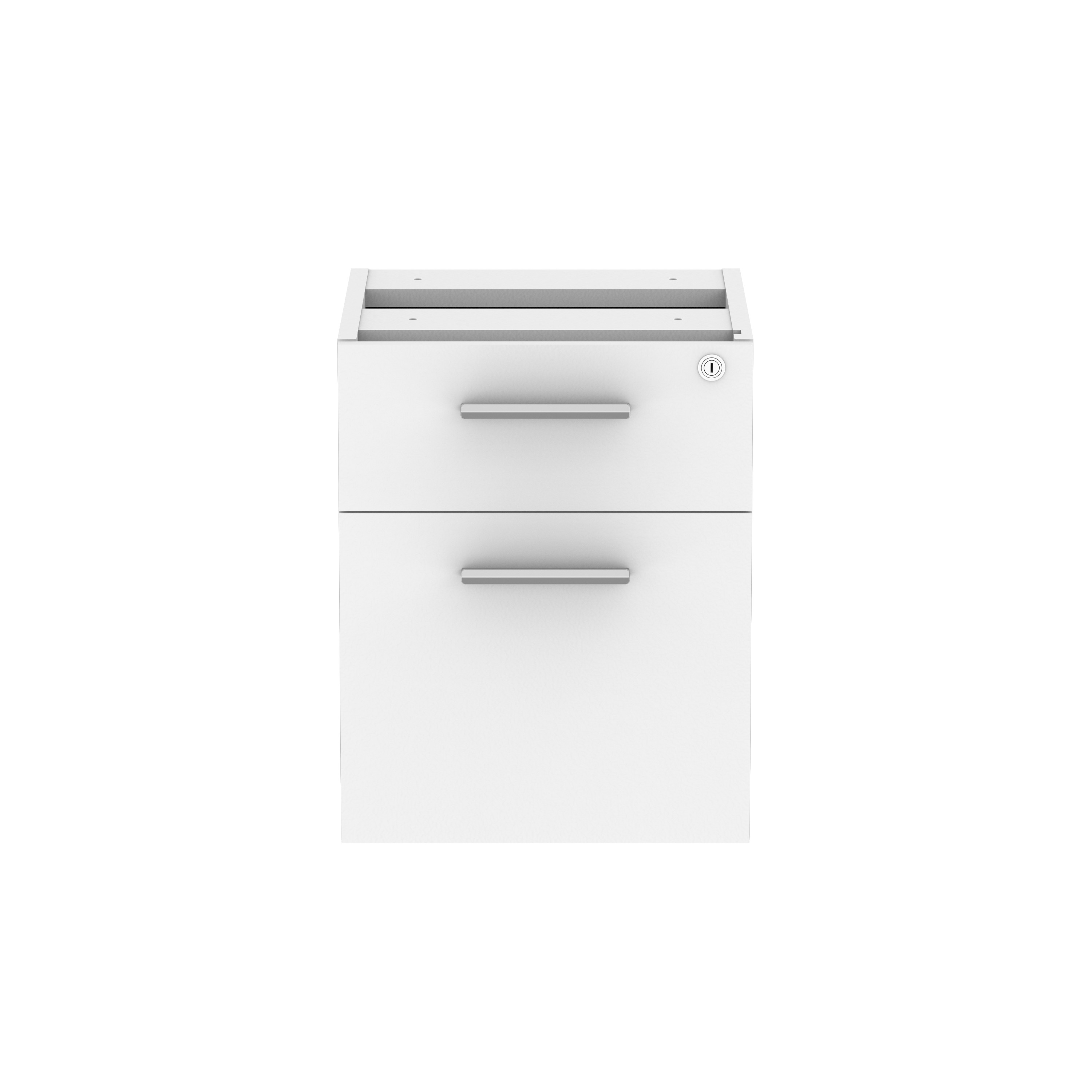 Fixed Under Desk Office Storage Unit (FSC) | 2 Drawers | 800 Deep | Arctic White thumbnail 2