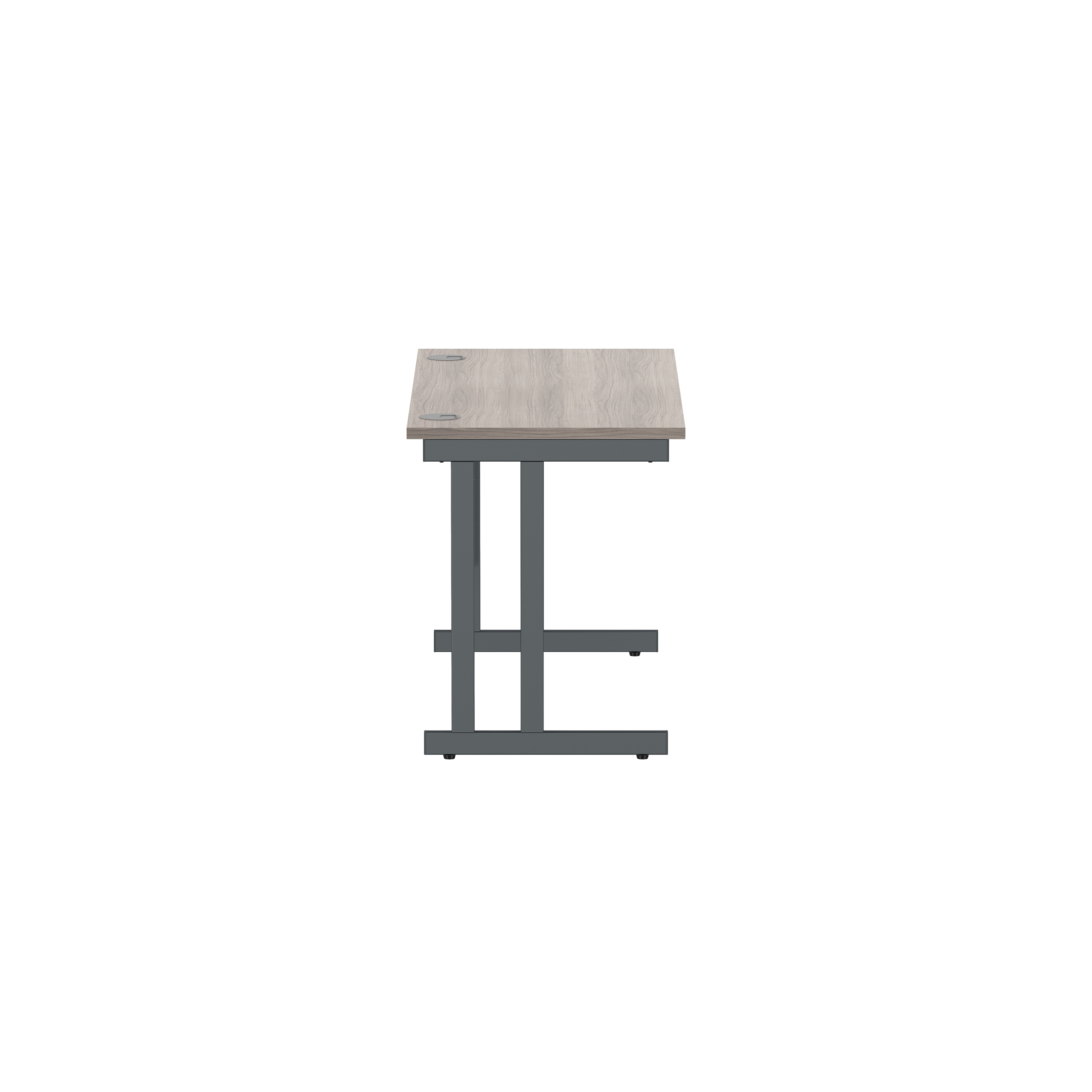 Office Rectangular Desk with Steel Double Upright Cantilever Frame (FSC) | 1200X600 | Alaskan Grey Oak/Graphite thumbnail 4