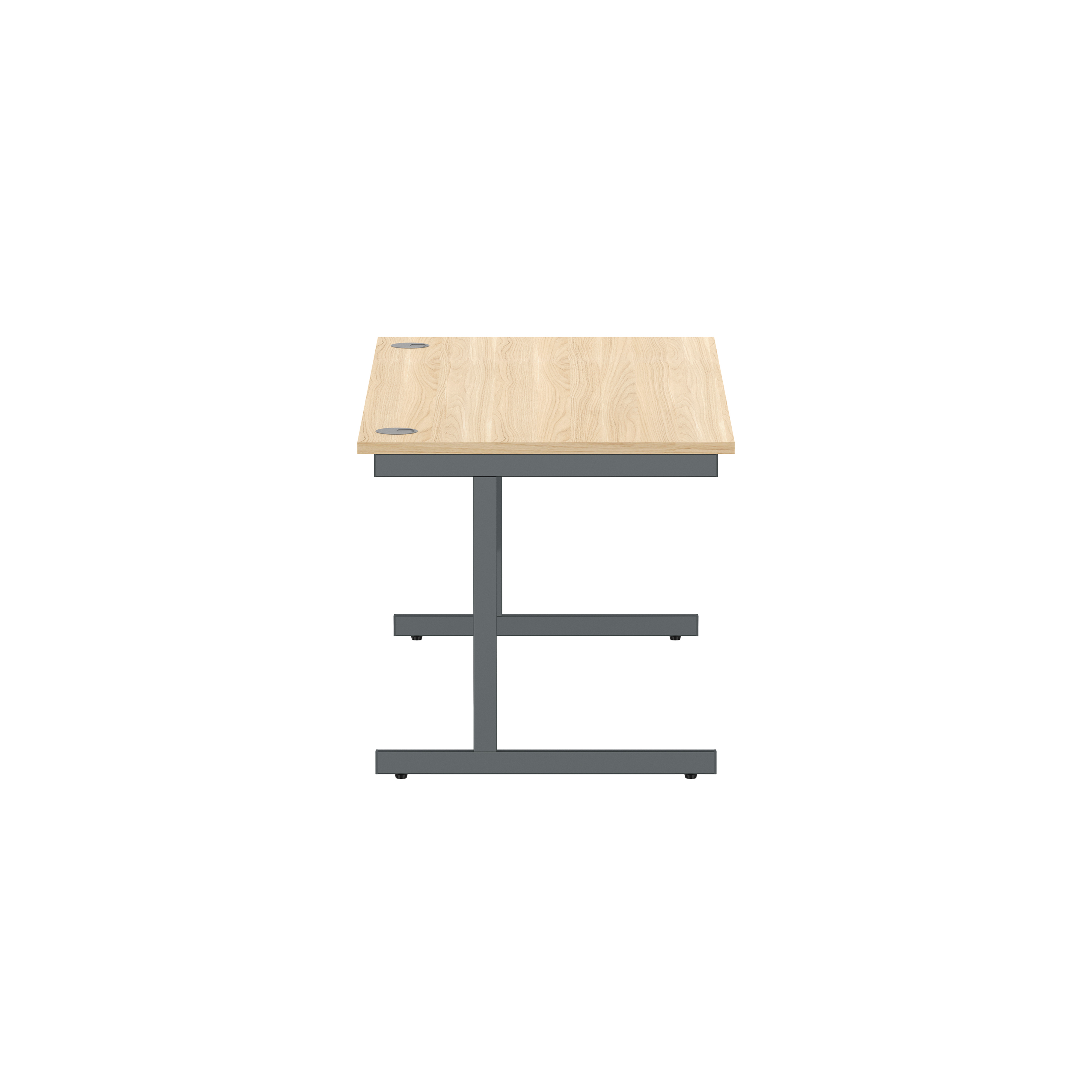 Office Rectangular Desk with Steel Single Upright Cantilever Frame (FSC) | 1600X800 | Canadian Oak/Graphite thumbnail 3
