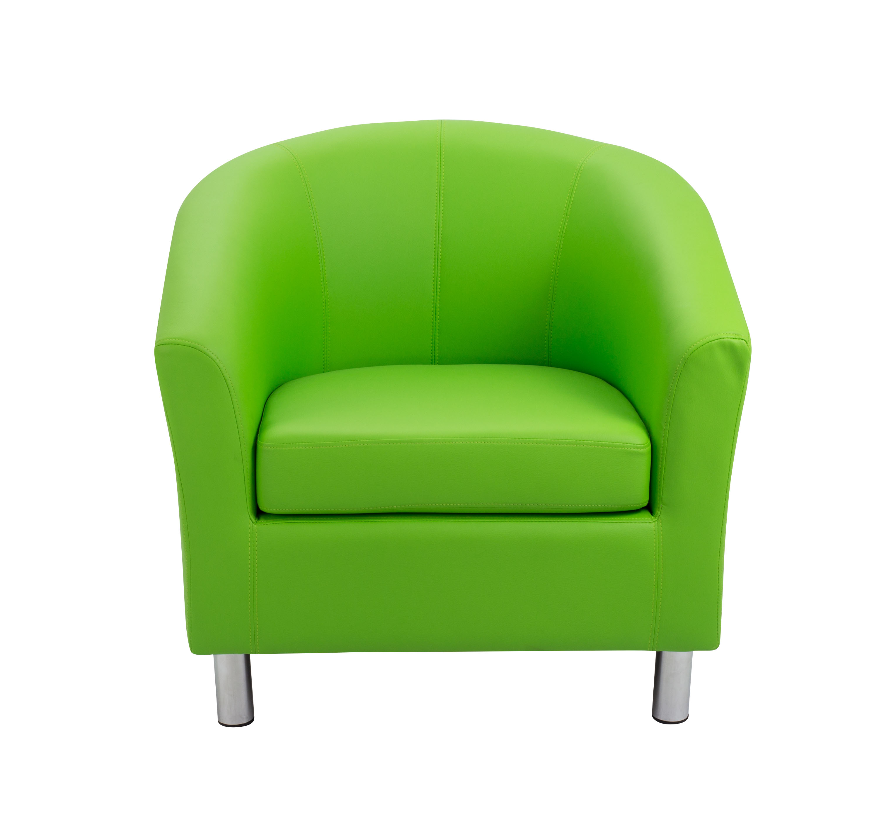 Tub Armchair with Metal Feet | Lime PU thumbnail 2