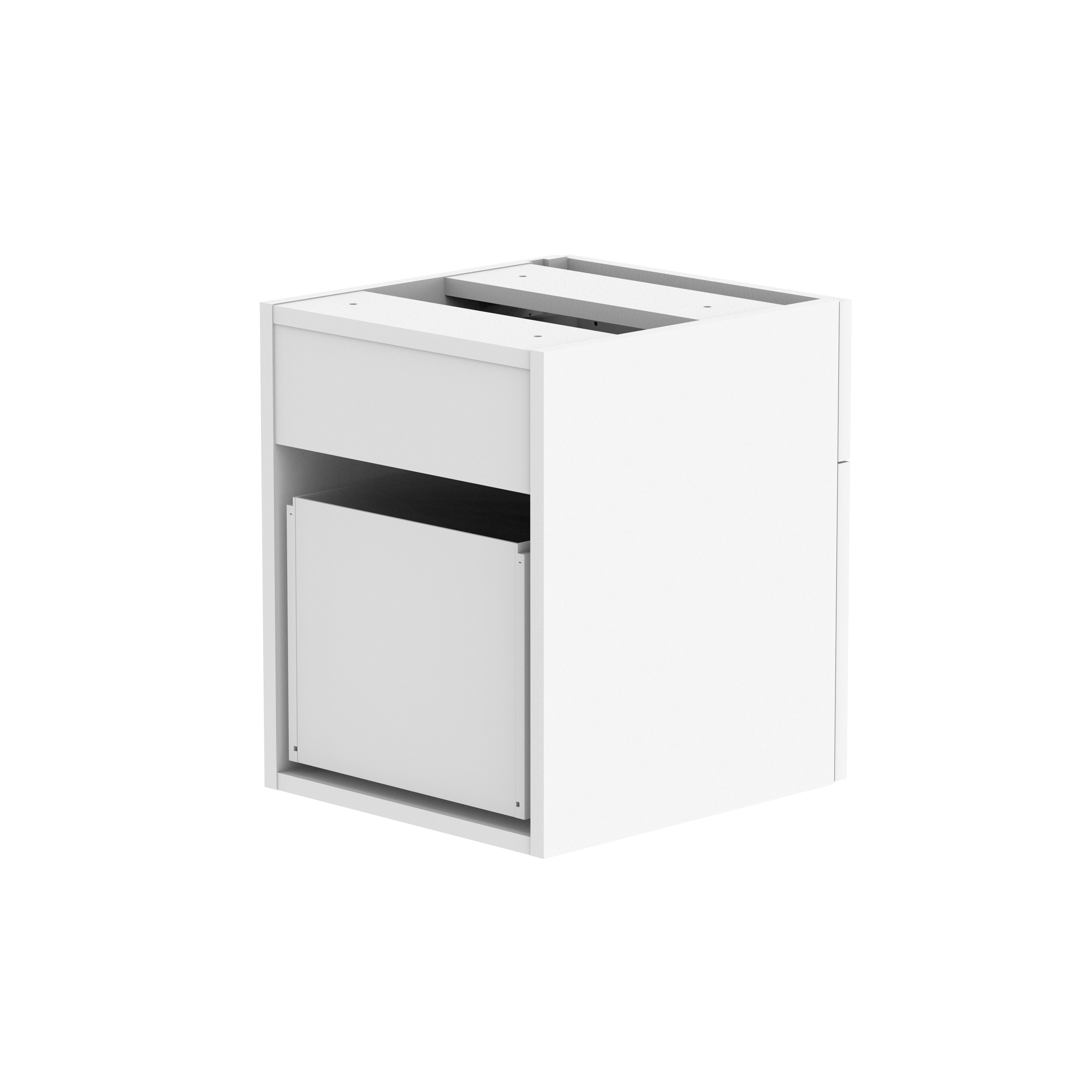 Fixed Under Desk Office Storage Unit (FSC) | 2 Drawers | 800 Deep | Arctic White thumbnail 5