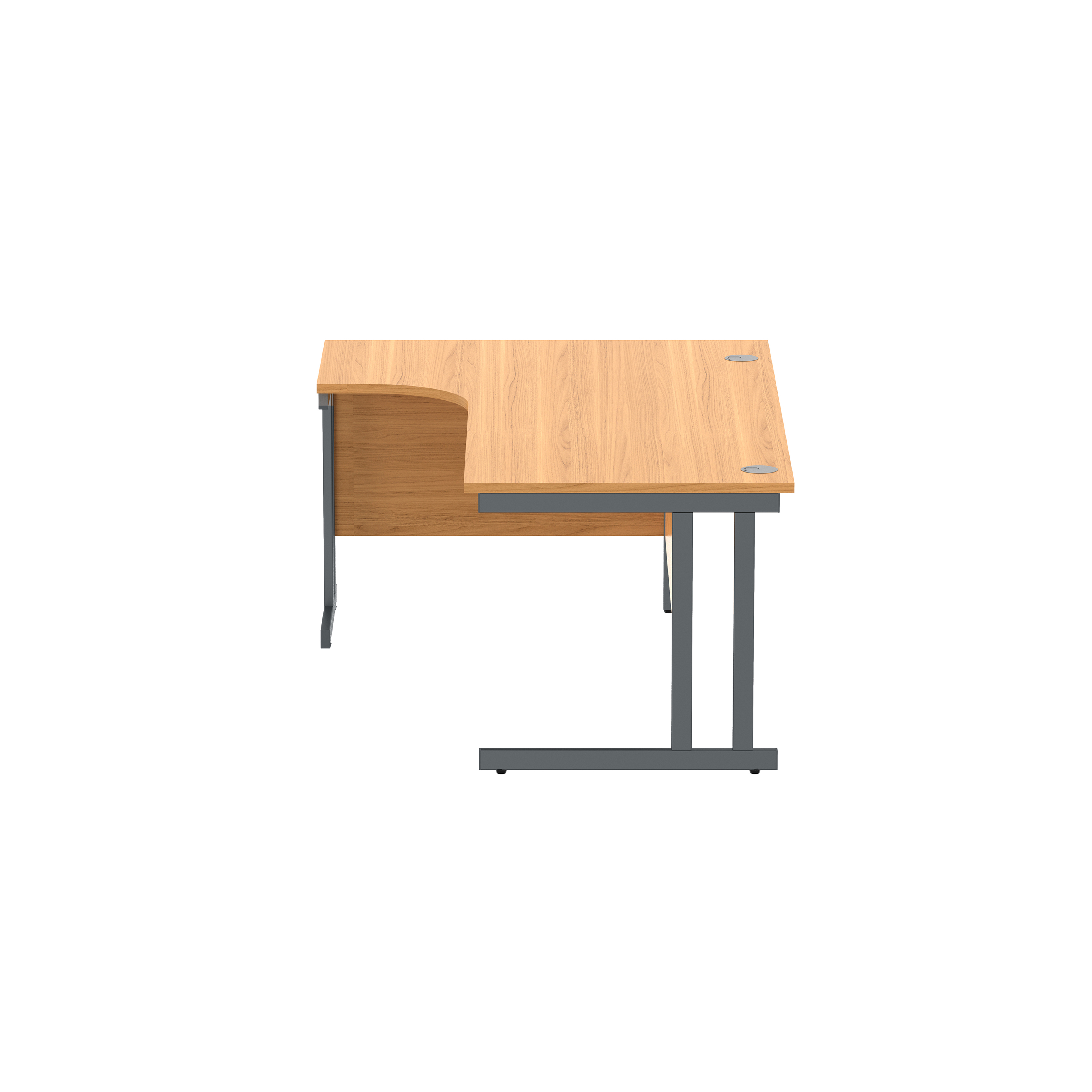 Office Left Hand Corner Desk with Steel Double Upright Cantilever Frame (FSC) | 1800X1200 | Norwegian Beech/Graphite thumbnail 3