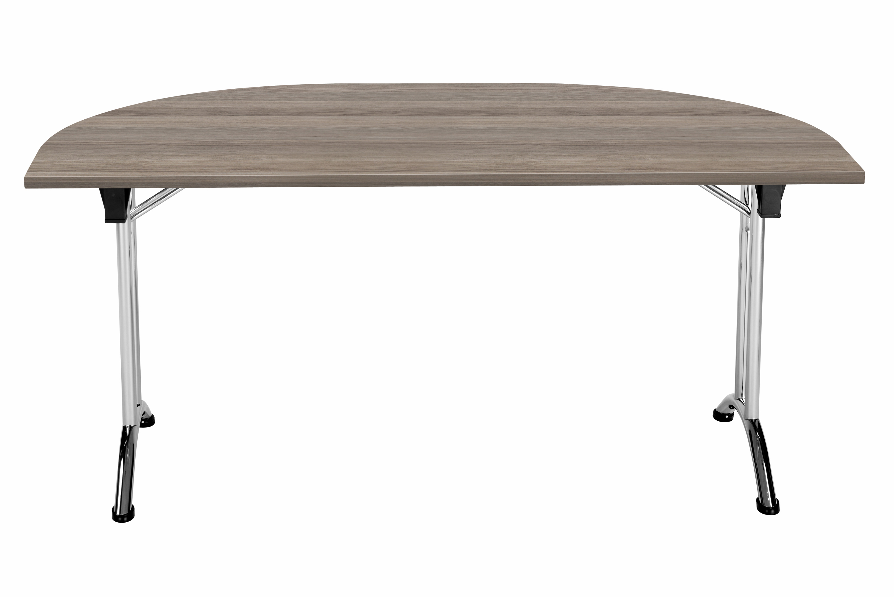 One Union D-End Folding Table (FSC) | 1600 X 800 | Grey Oak/Chrome thumbnail 3