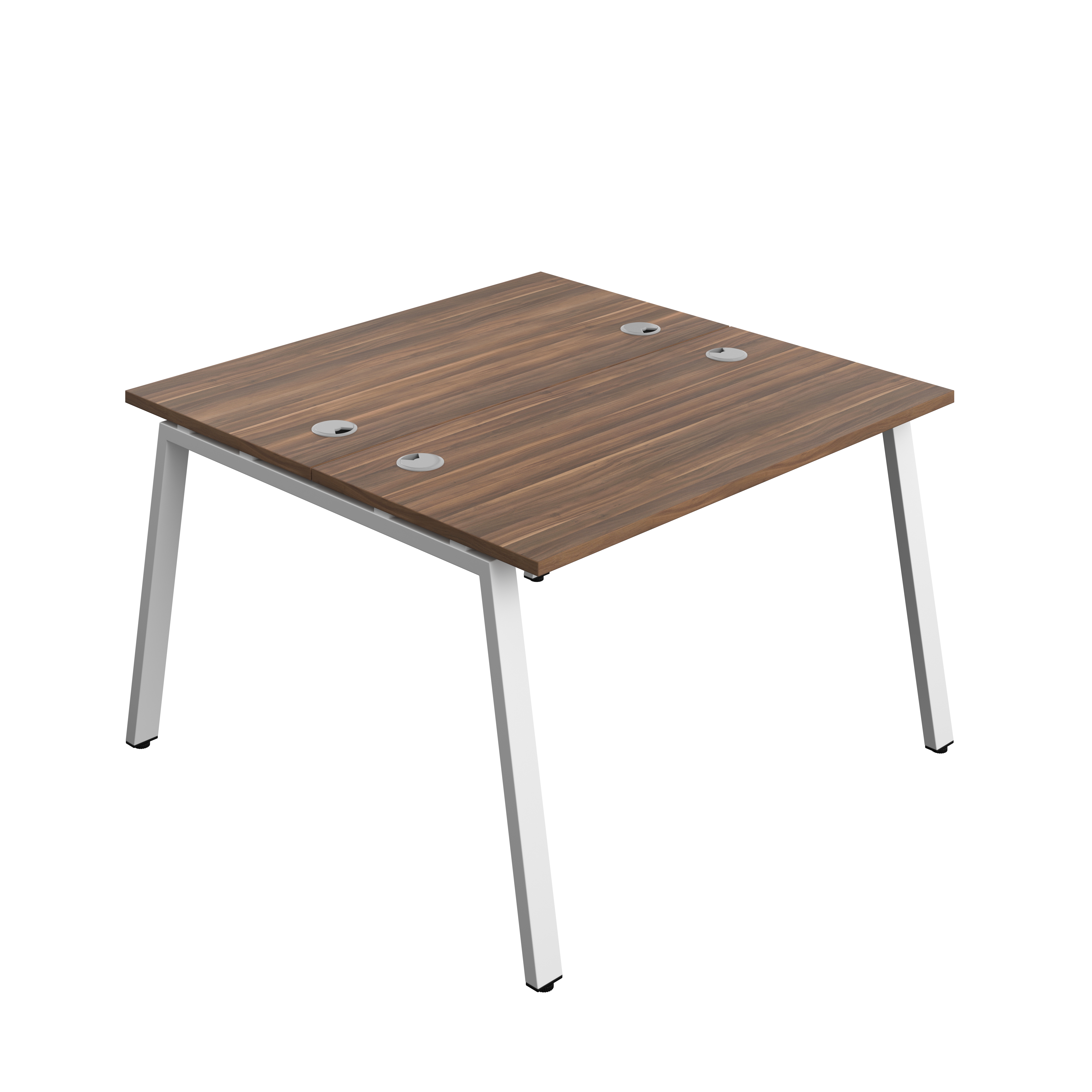 Synergy Bench with Cable Ports: 2 Person (FSC) : A-Frame Leg : 1200 | 600 | Dark Walnut/White