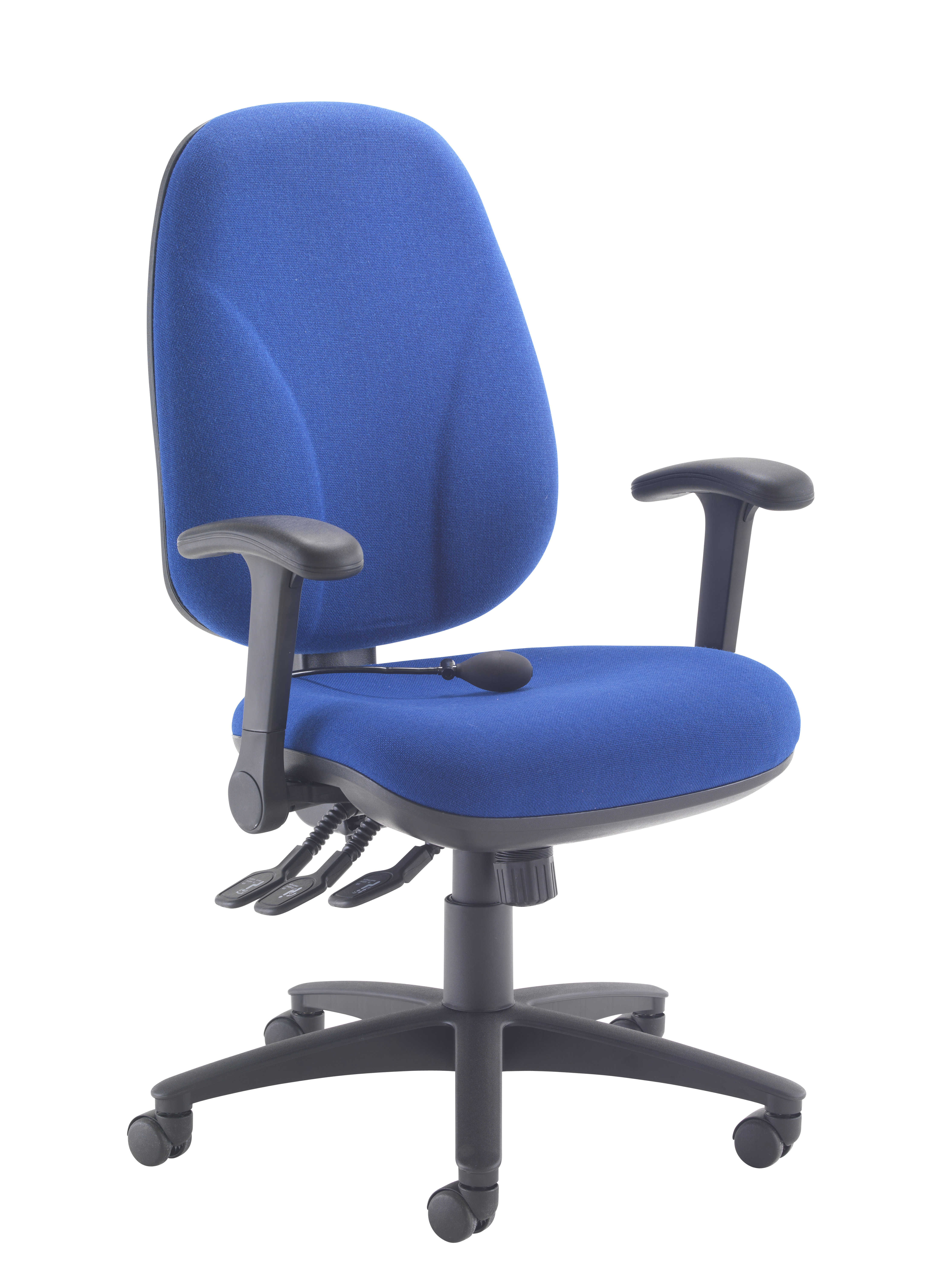 Maxi Ergo Chair with Lumbar Pump | Folding Arms | Royal Blue