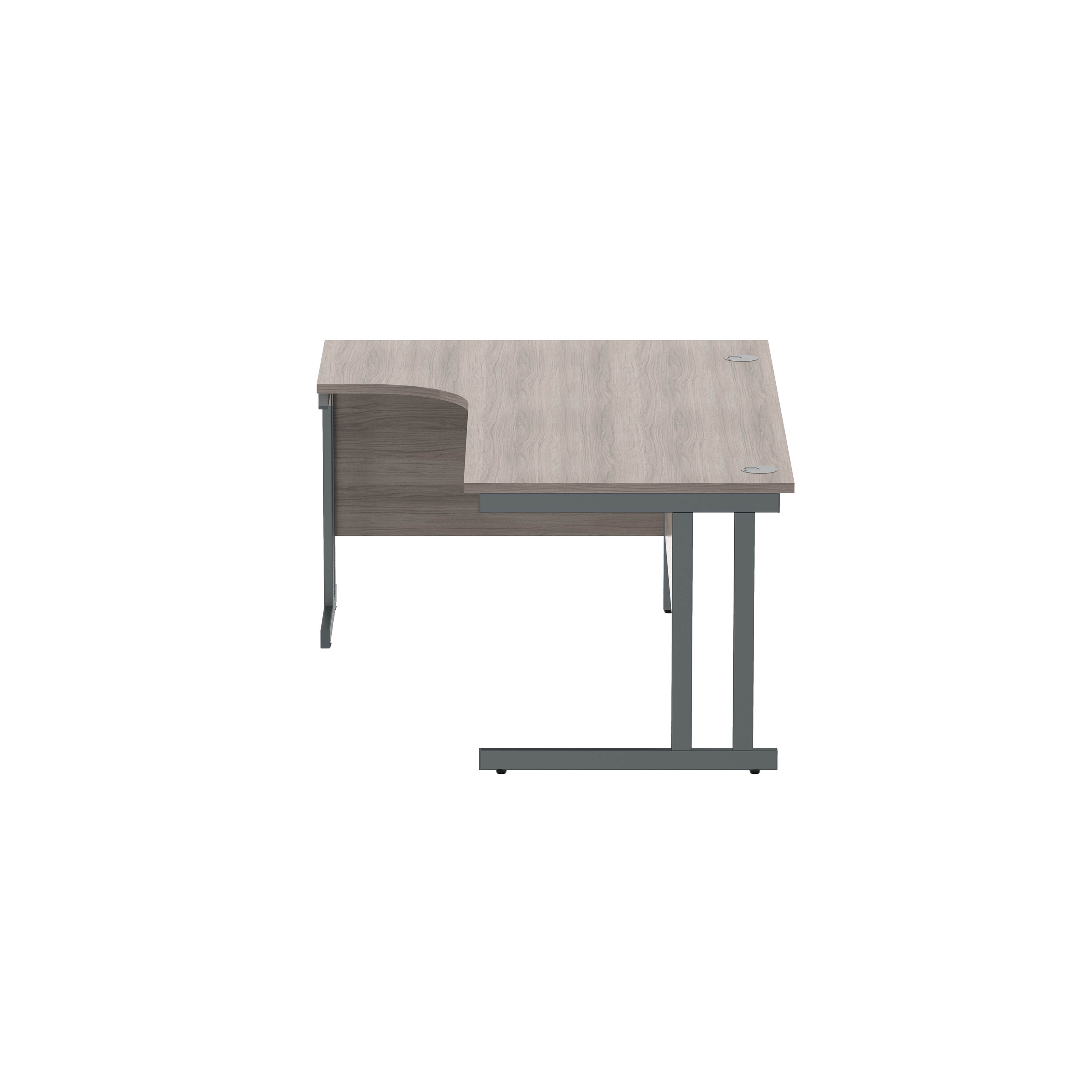Office Left Hand Corner Desk with Steel Double Upright Cantilever Frame (FSC) | 1800X1200 | Alaskan Grey Oak/Graphite thumbnail 3