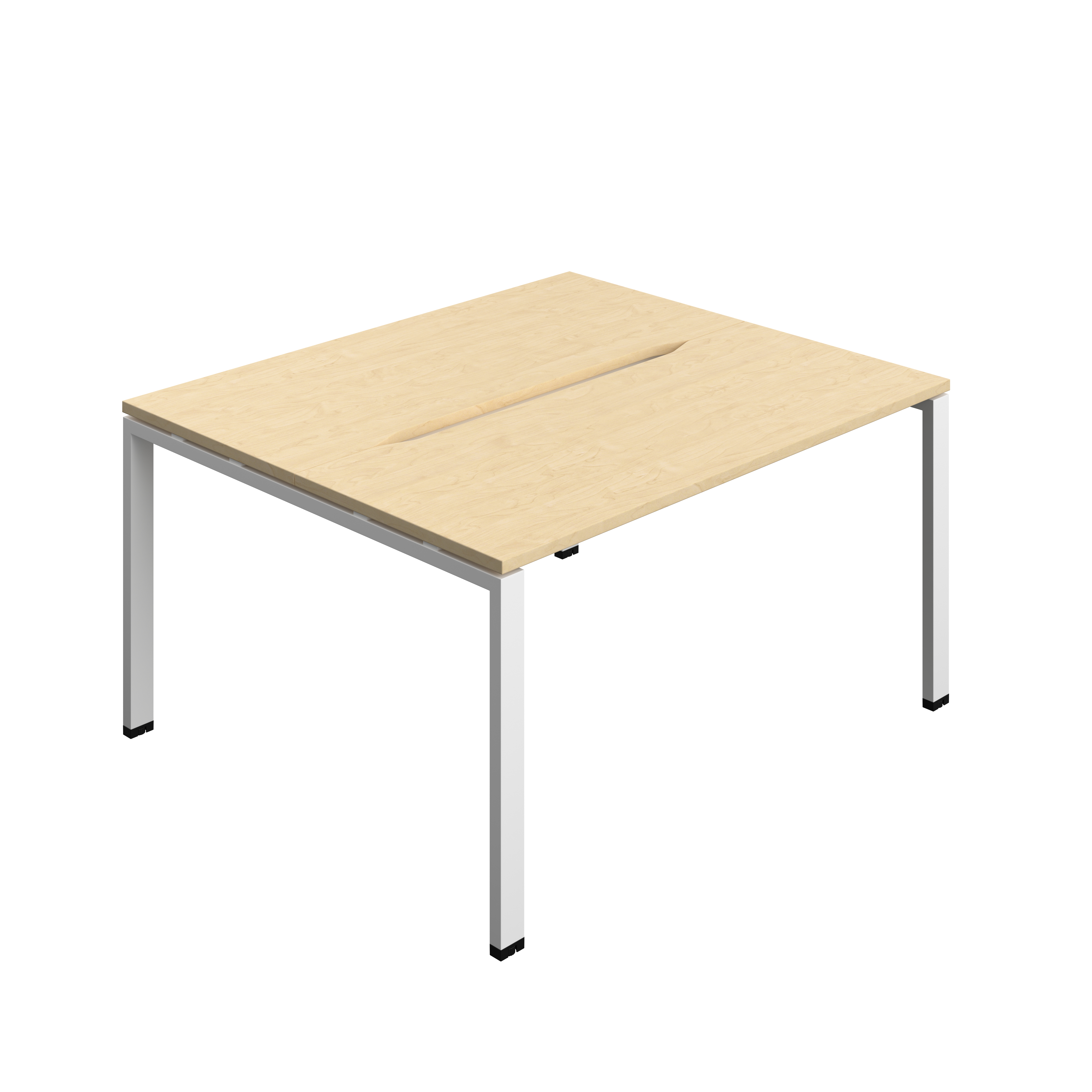 Synergy Bench with Cut Out: 2 Person (FSC) : Goal Post Leg : 1400 | 600 | Maple/White