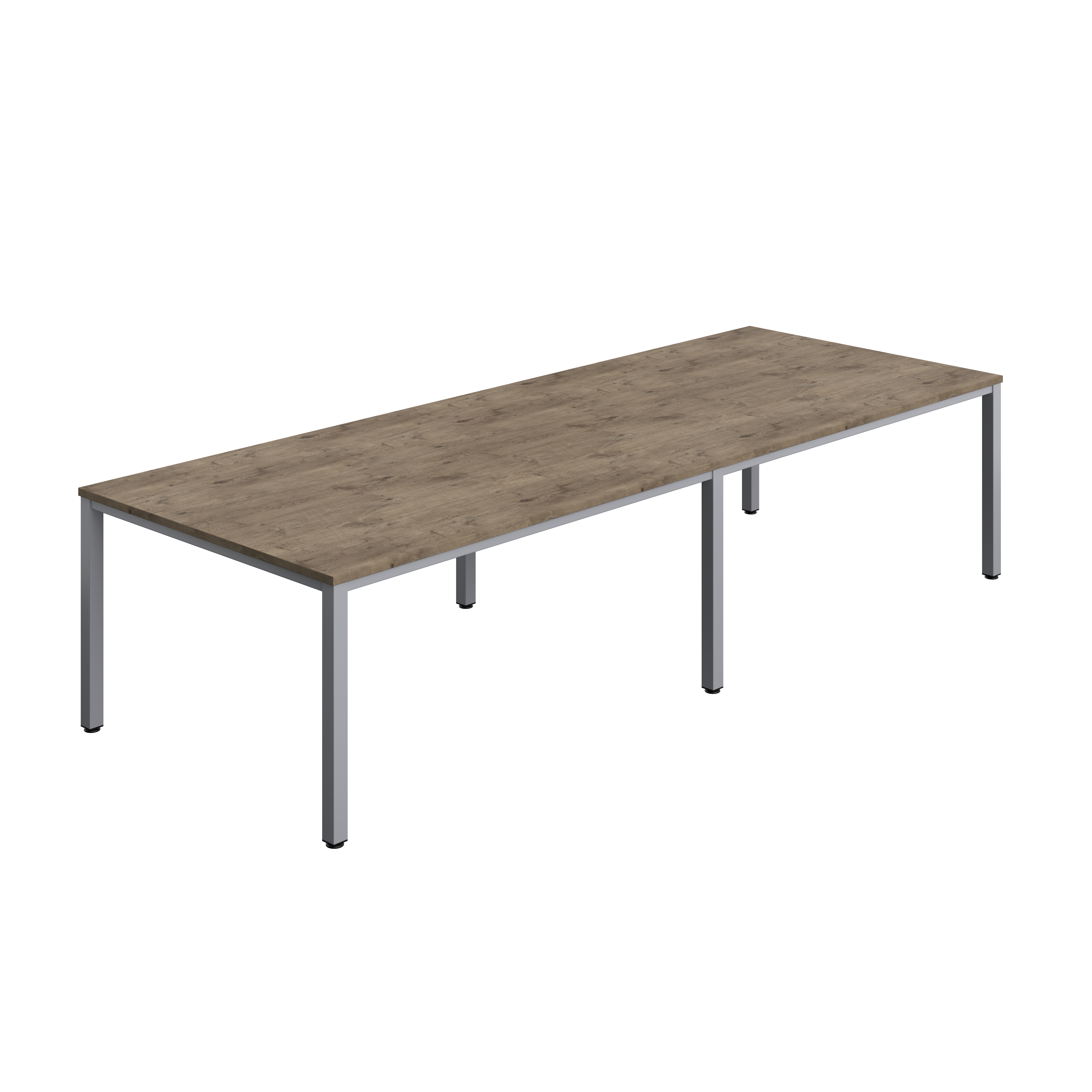 Fraction Infinity Rectangular Meeting Table (FSC) | 3200 X 1200 | Grey Nebraska Oak/Silver