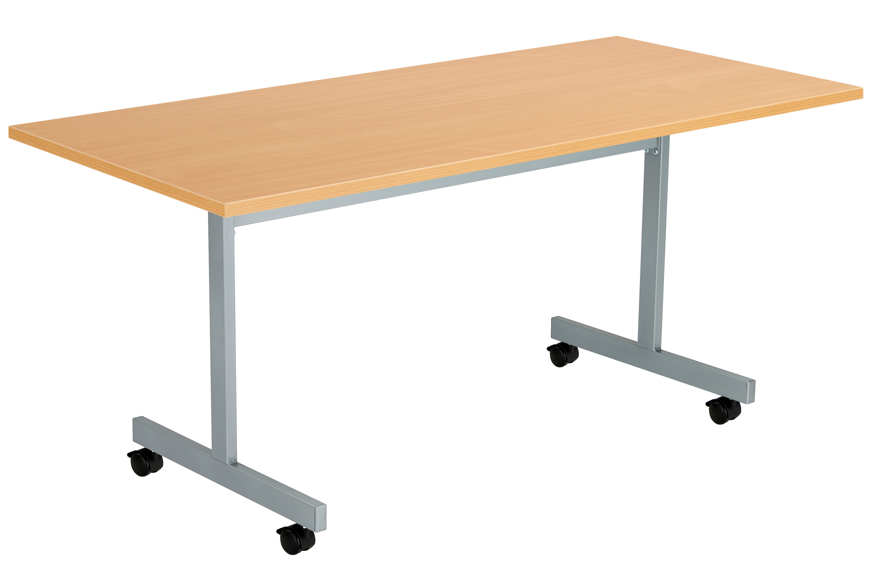 One Eighty Rectangular Tilting Table (FSC) | 1600 X 800 | Beech/Silver