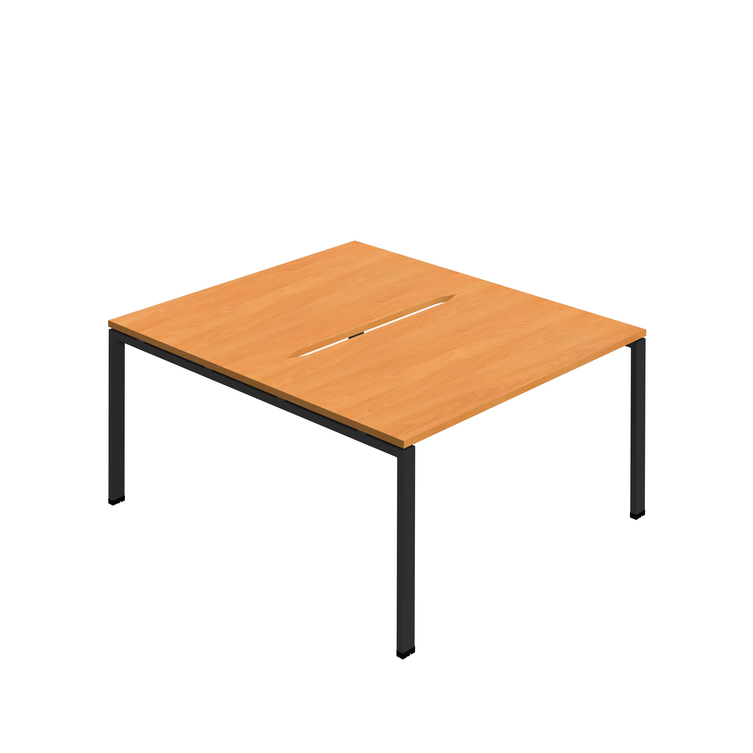 Synergy Bench with Cut Out: 2 Person (FSC) : Goal Post Leg : 1200 | 800 | Beech/Black thumbnail 2