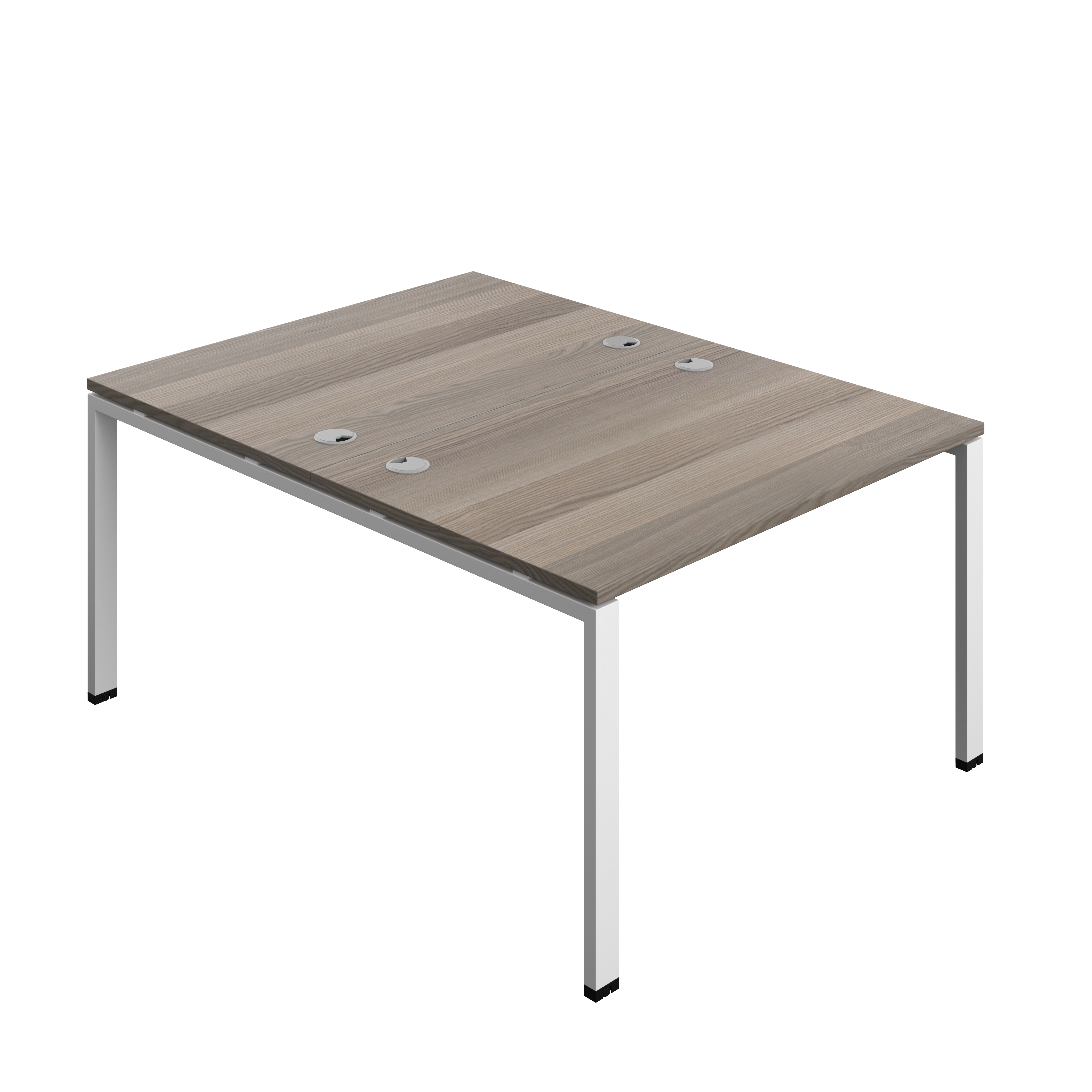 Synergy Bench with Cable Ports: 2 Person (FSC) : Goal Post Leg : 1200 | 800 | Grey Oak/White