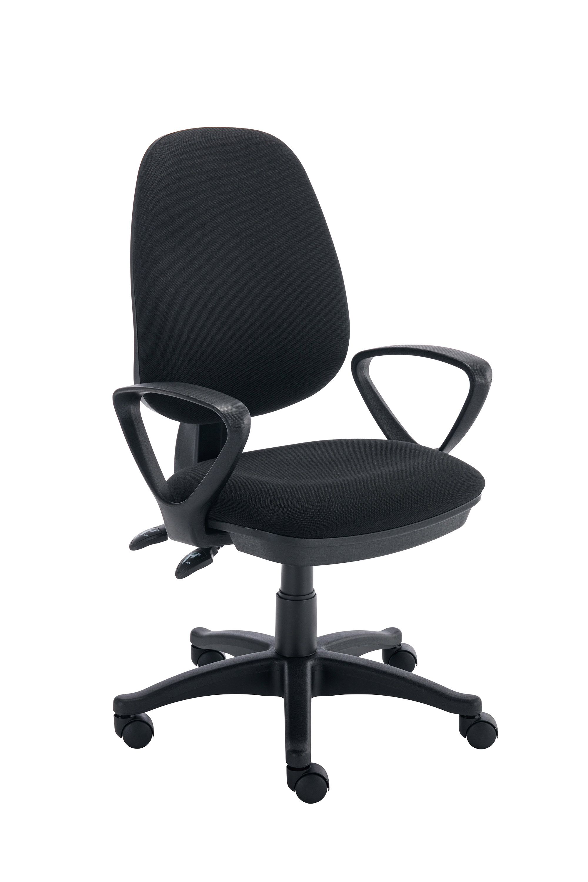 Versi 2 Lever Operator Chair | Fixed Arms | Black