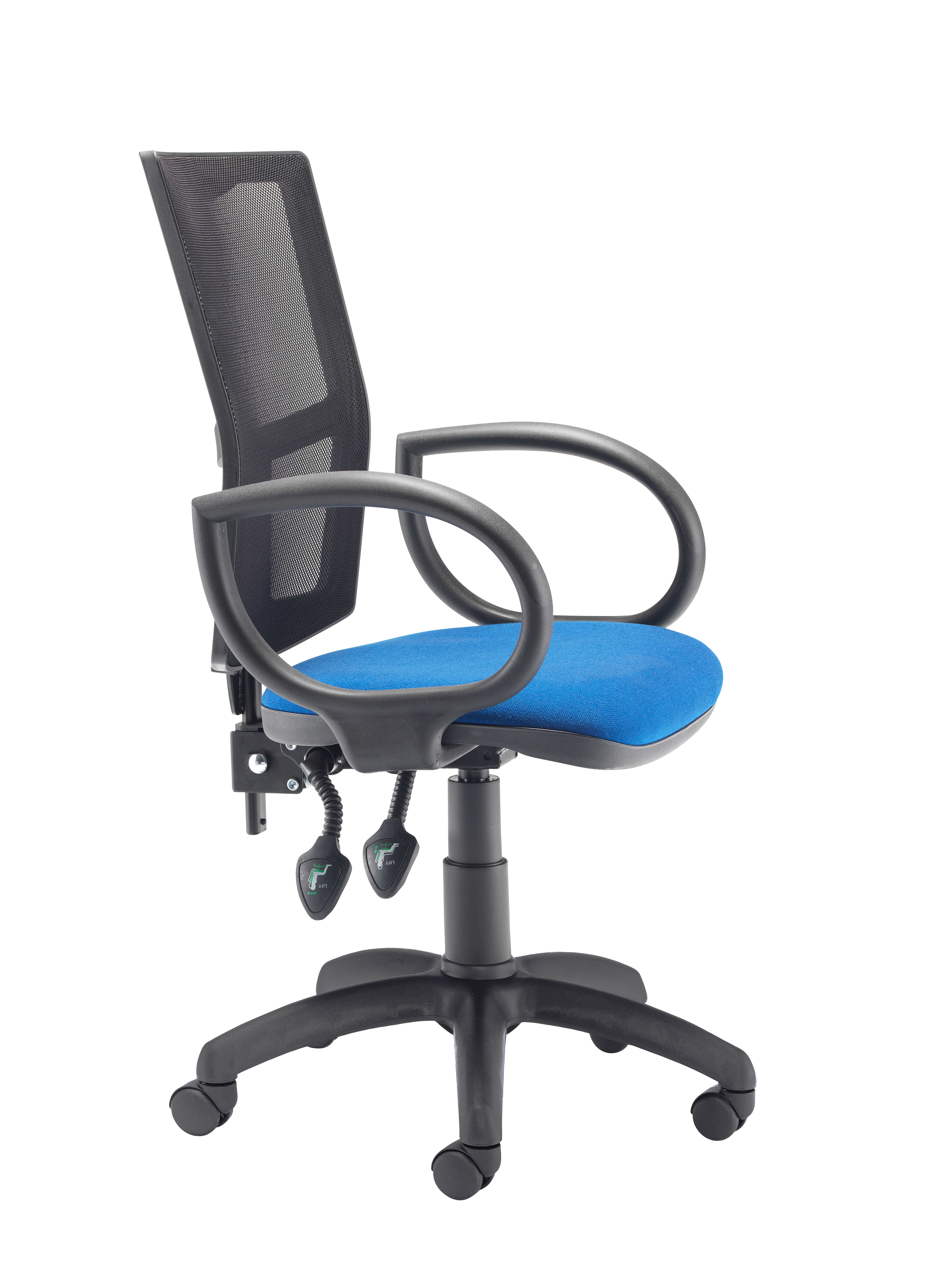 Calypso 2 Mesh Office Chair | Fixed Arms | Royal Blue thumbnail 3