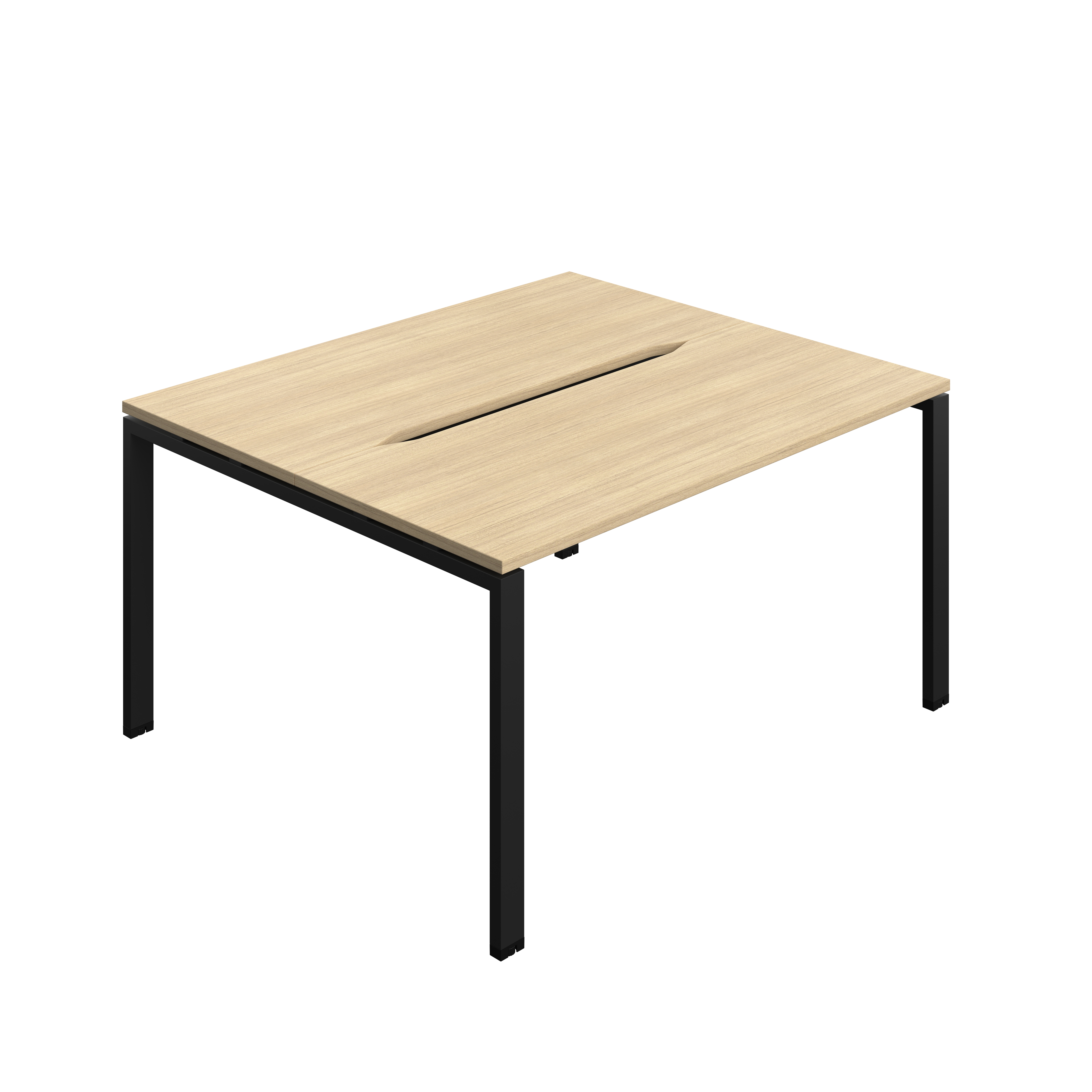Synergy Bench with Cut Out: 2 Person (FSC) : Goal Post Leg : 1400 | 600 | Nova Oak/Black