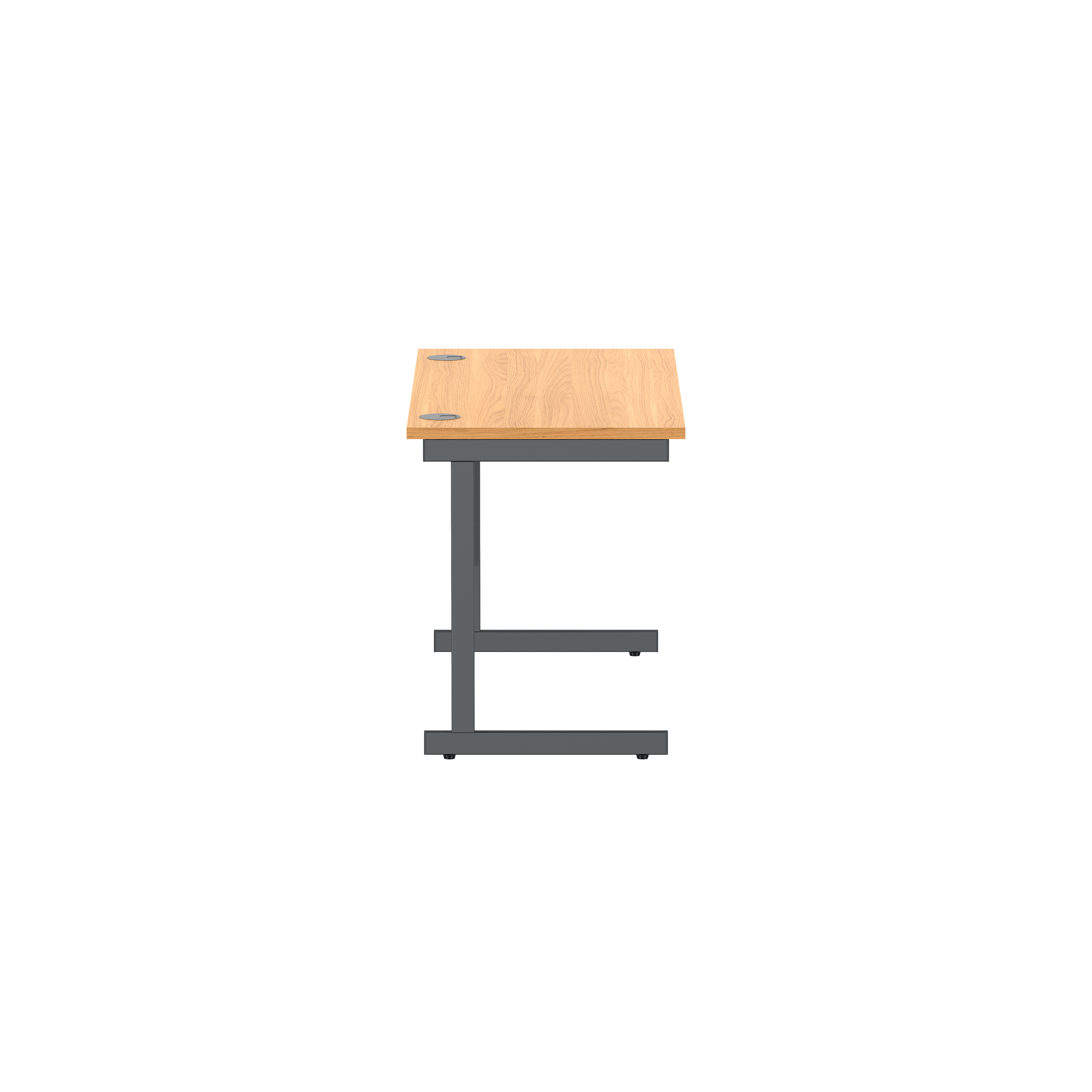 Office Rectangular Desk with Steel Single Upright Cantilever Frame (FSC) | 1200X600 | Norwegian Beech/Graphite thumbnail 4