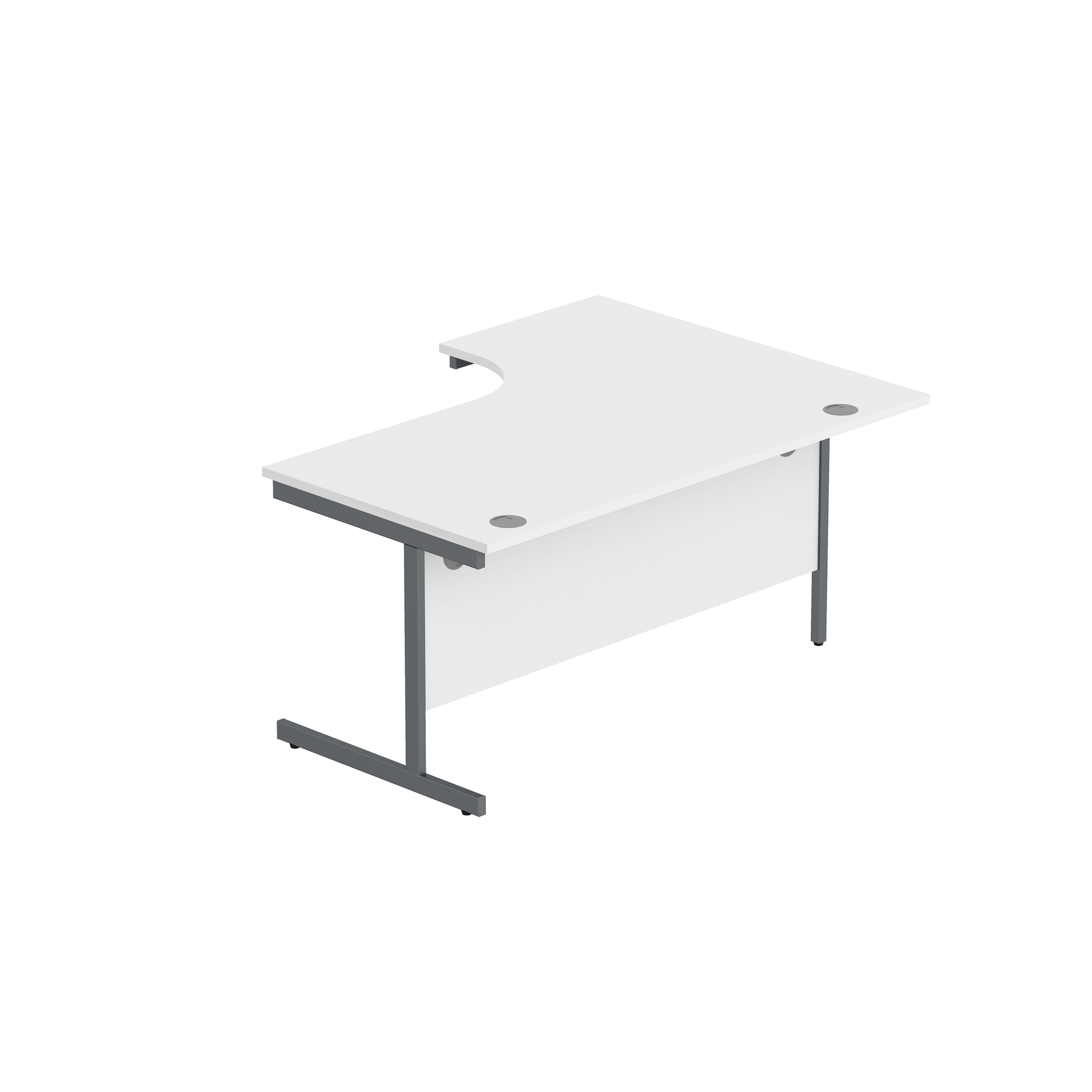 Office Left Hand Corner Desk with Steel Single Upright Cantilever Frame (FSC) | 1600X1200 | Arctic White/Graphite thumbnail 6