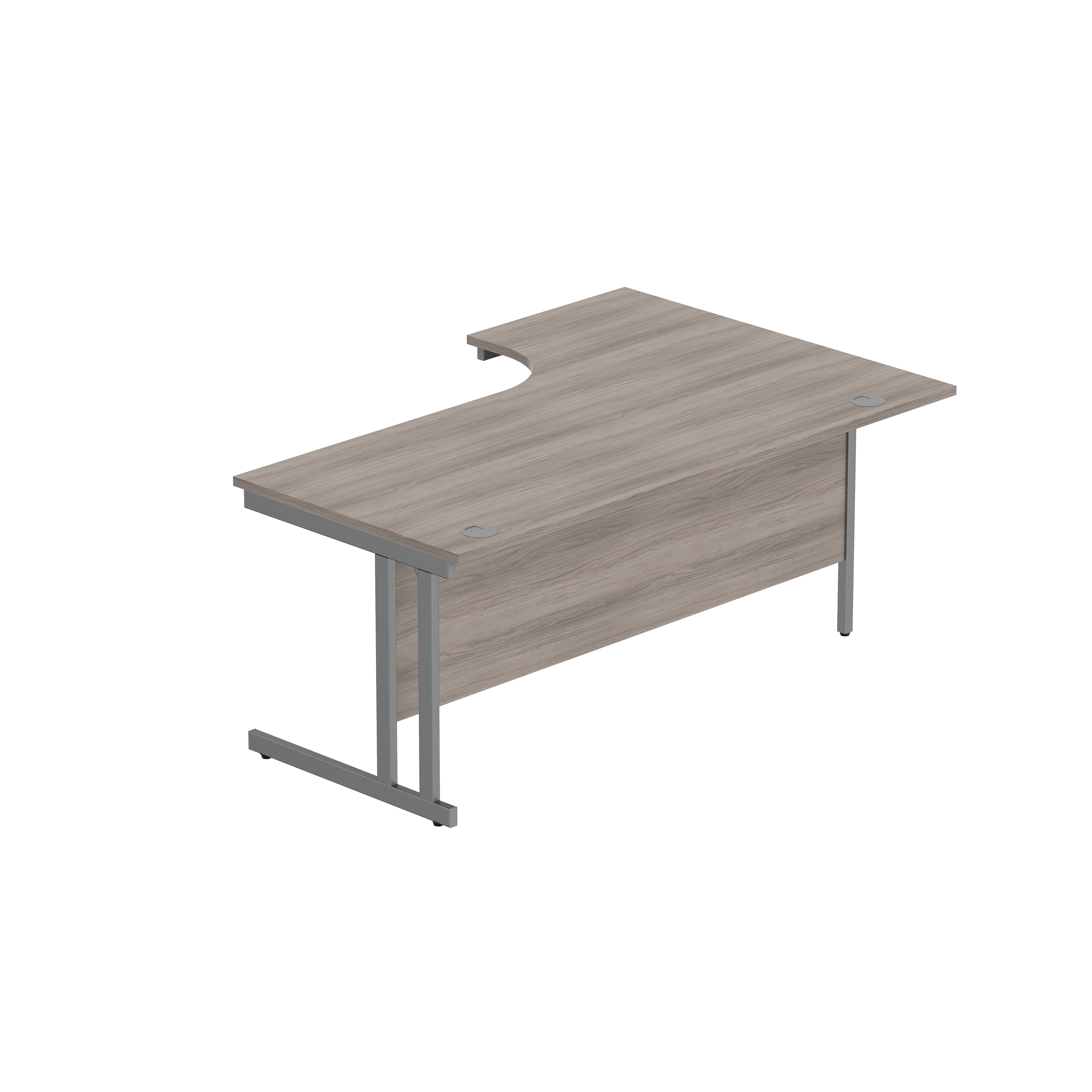 Office Left Hand Corner Desk with Steel Double Upright Cantilever Frame (FSC) | 1800X1200 | Alaskan Grey Oak/Graphite thumbnail 5
