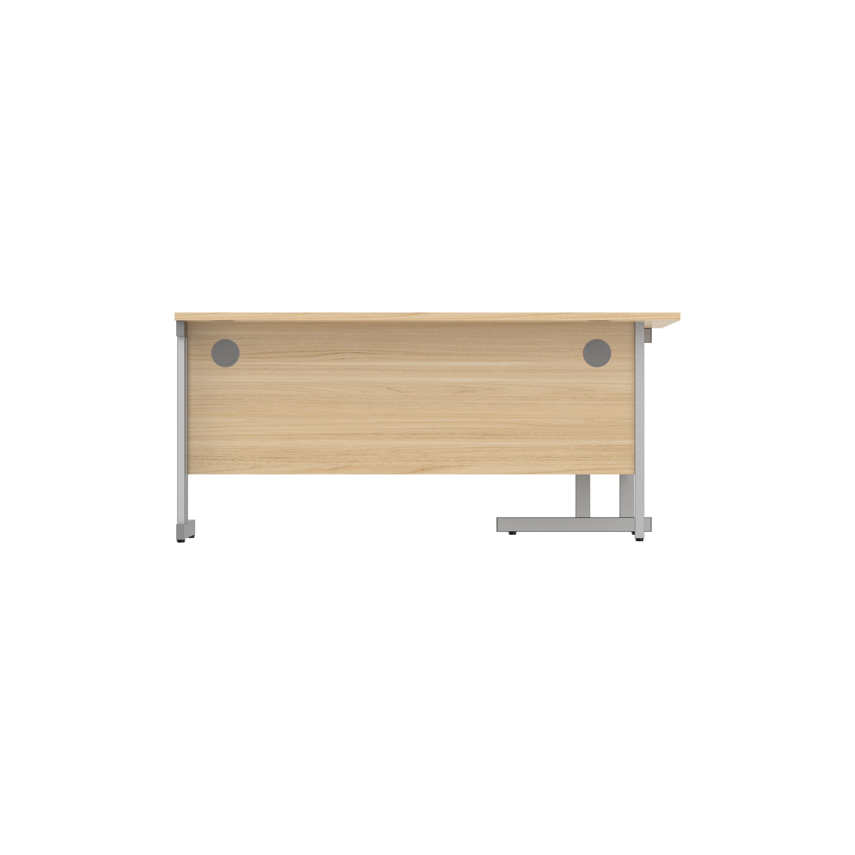 Office Left Hand Corner Desk with Steel Double Upright Cantilever Frame (FSC) | 1600X1200 | Canadian Oak/Graphite thumbnail 5