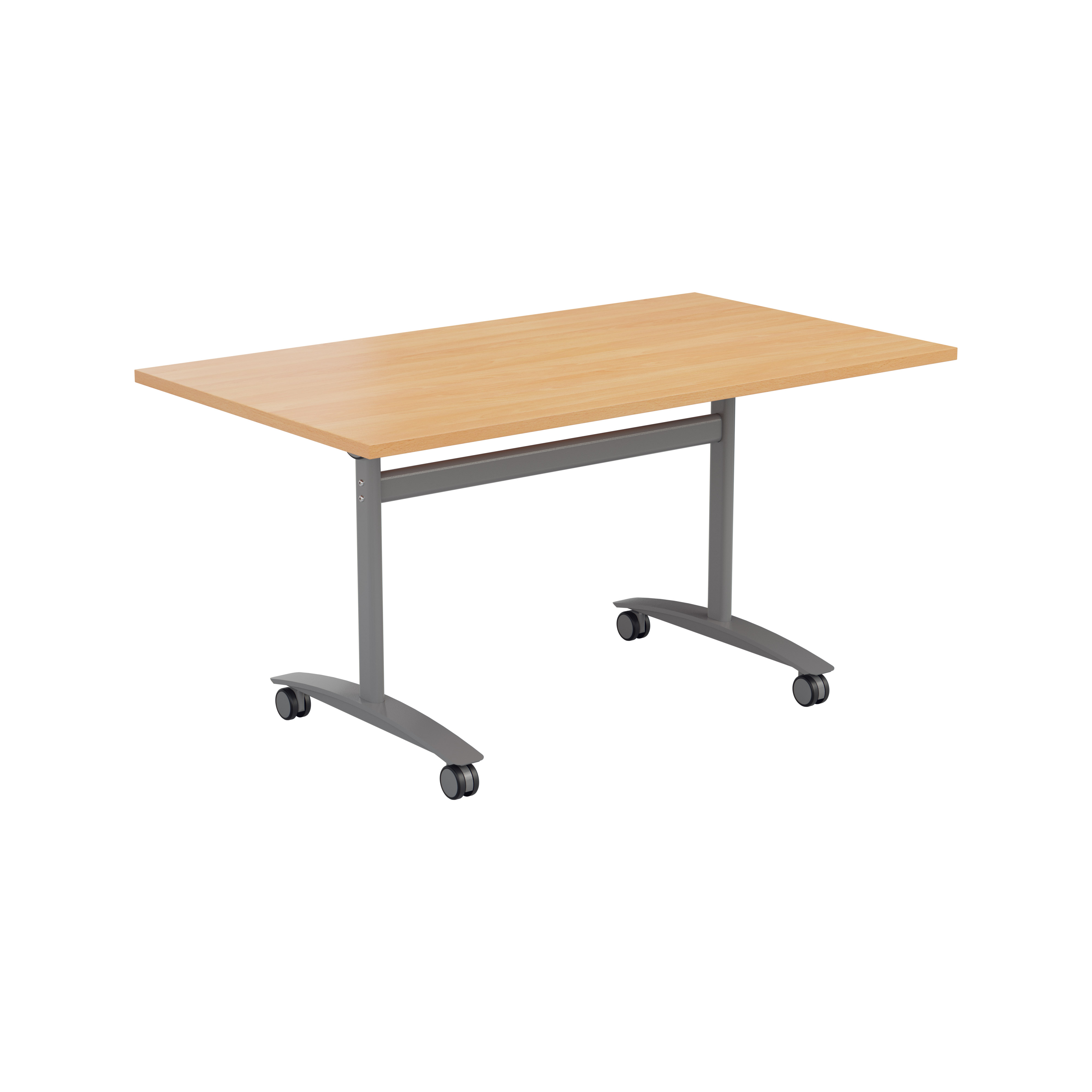One Rectangular Tilting Table (FSC) | 1200 X 800 | Beech/Silver thumbnail 4