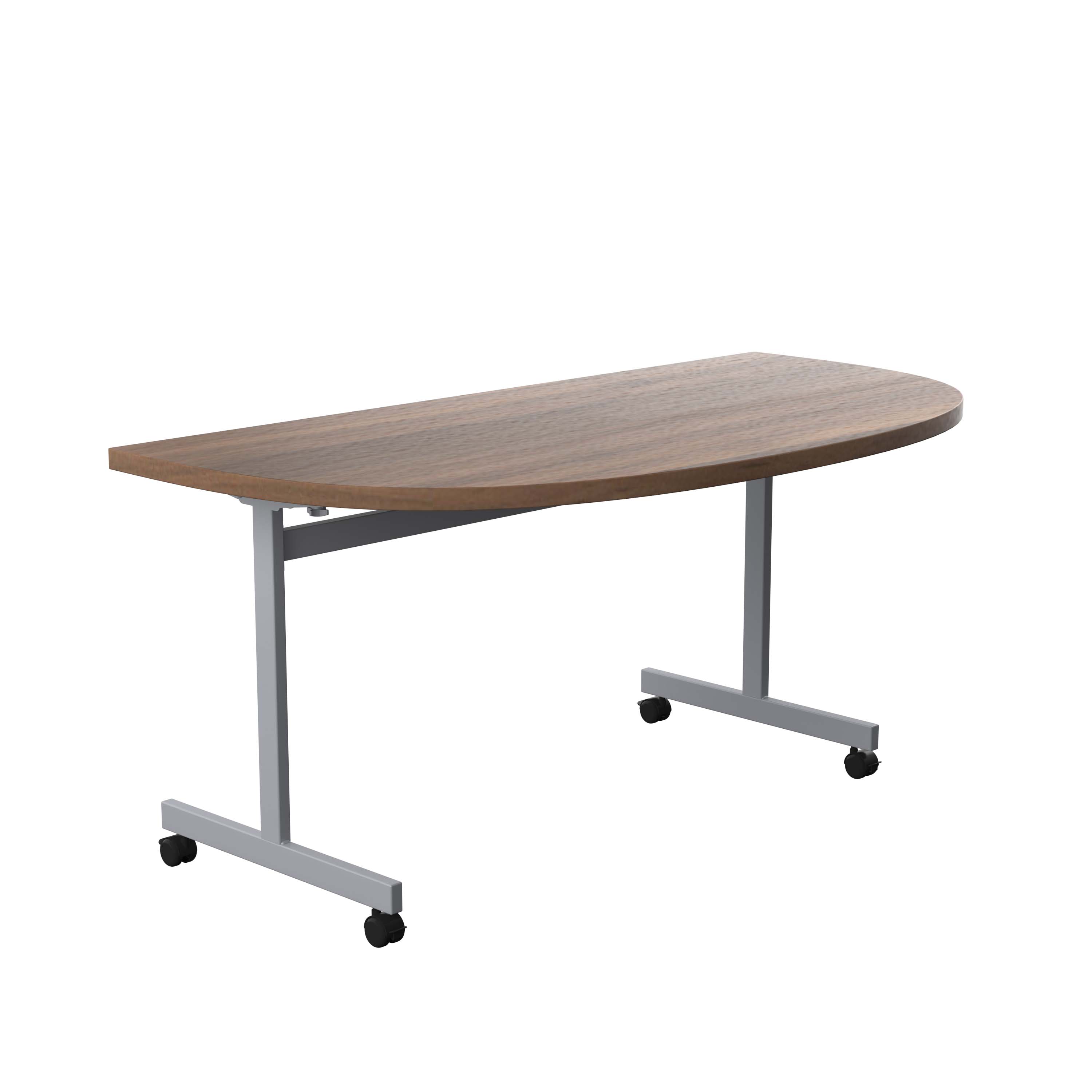 One Eighty D-End Tilting Table (FSC) | 1600 X 800 | Dark Walnut/Silver