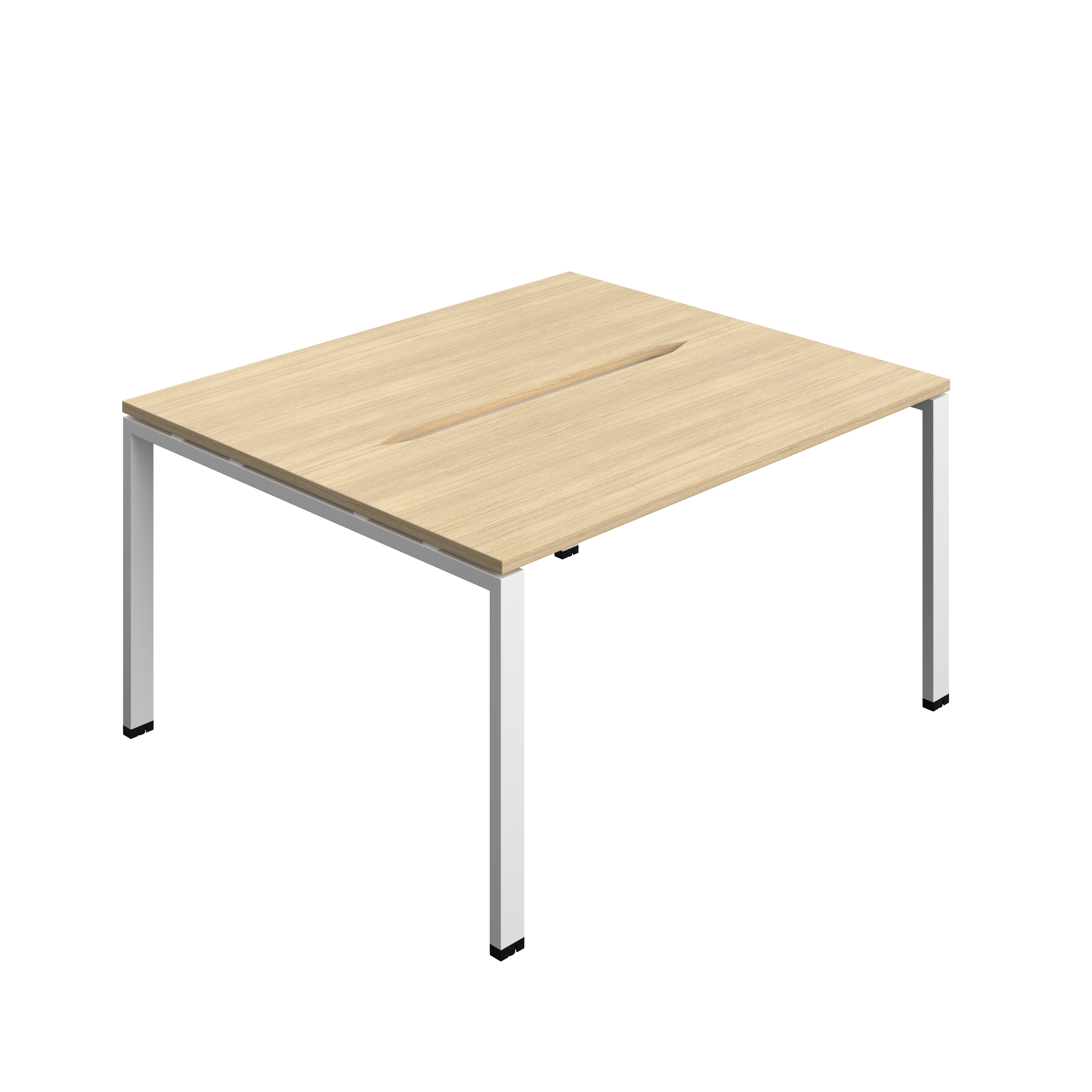 Synergy Bench with Cut Out: 2 Person (FSC) : Goal Post Leg : 1400 | 600 | Nova Oak/White