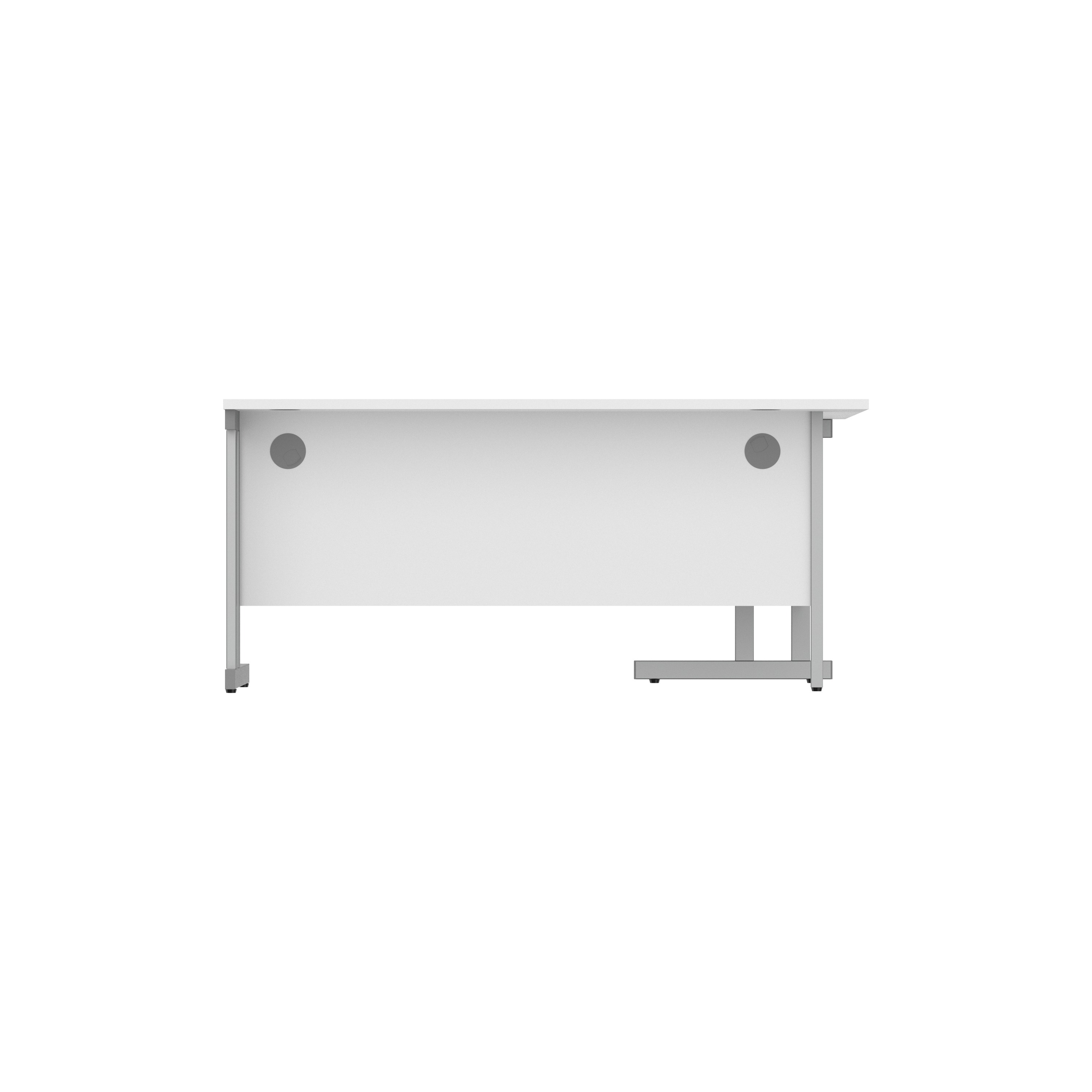 Office Left Hand Corner Desk with Steel Double Upright Cantilever Frame (FSC) | 1600X1200 | Arctic White/Graphite thumbnail 5