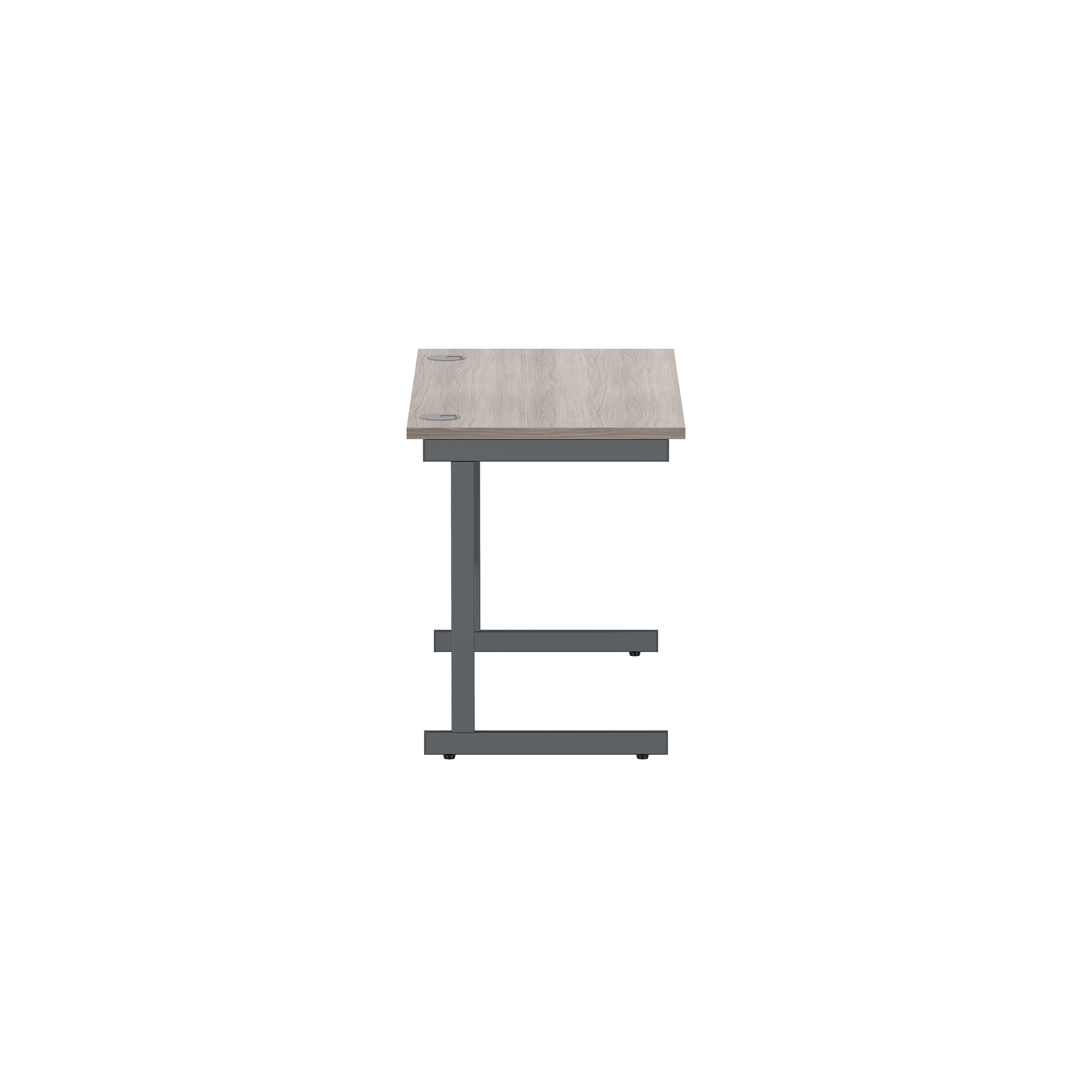 Office Rectangular Desk with Steel Single Upright Cantilever Frame (FSC) | 1200X600 | Alaskan Grey Oak/Graphite thumbnail 4