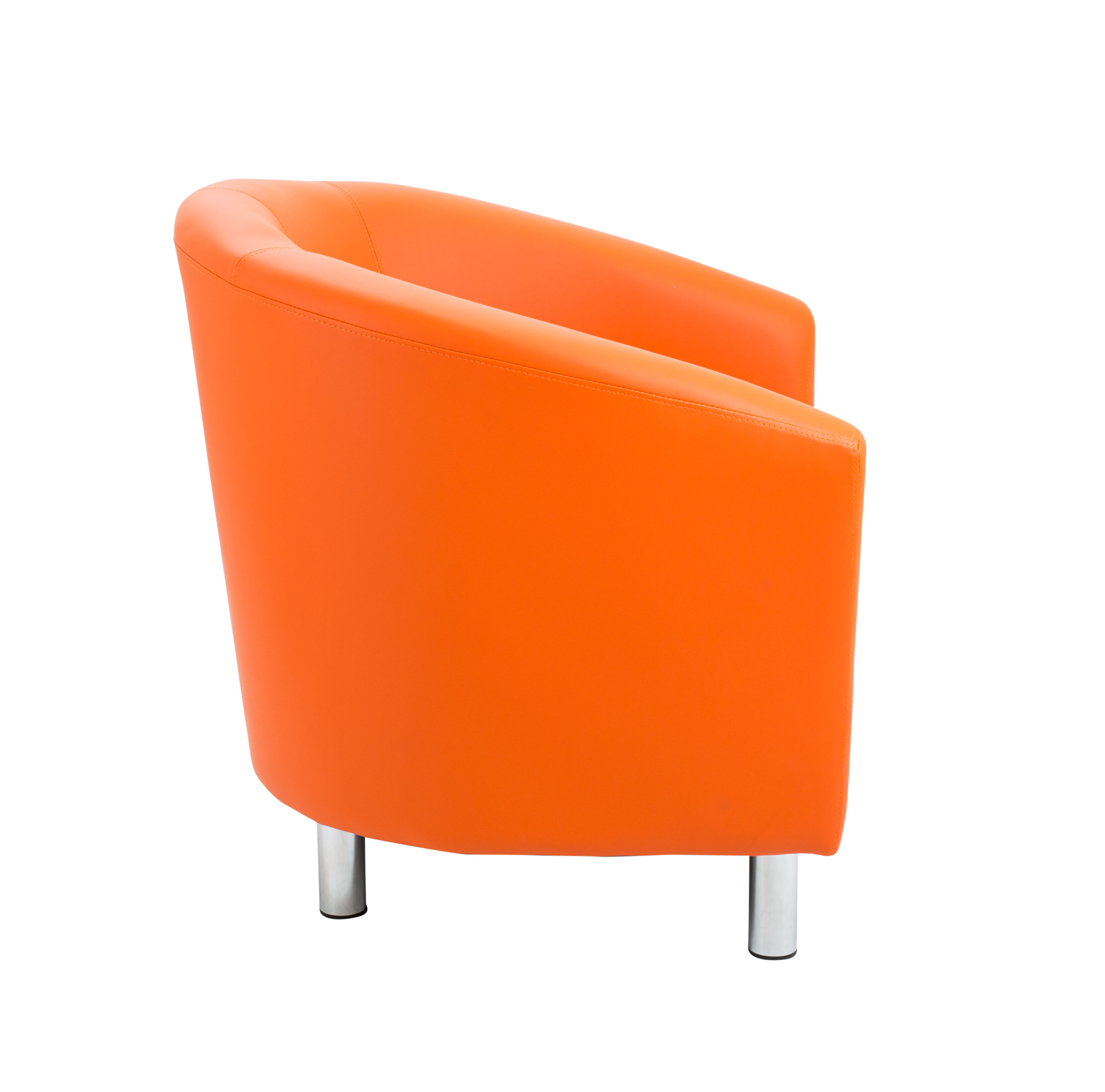 Tub Armchair with Metal Feet | Orange PU thumbnail 3