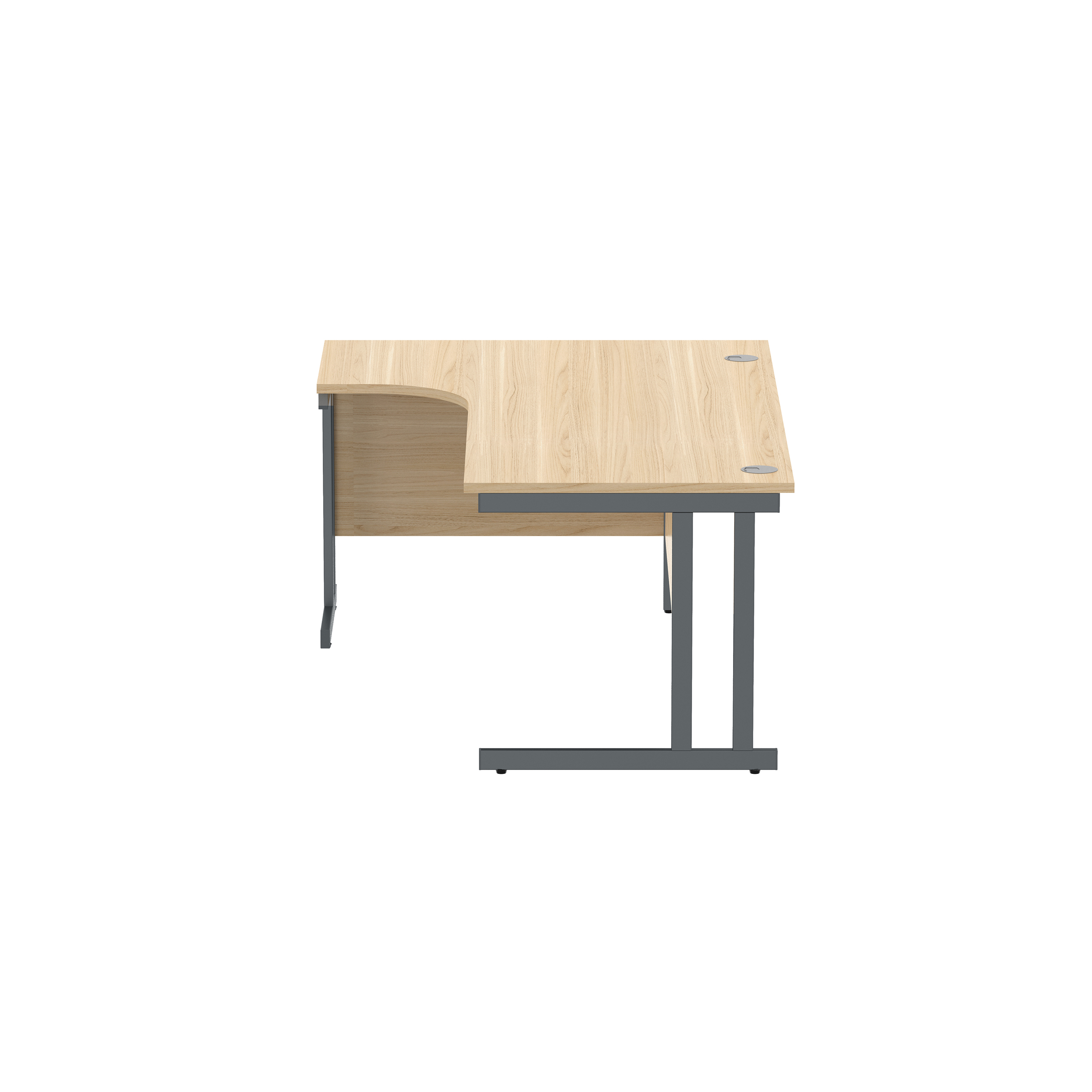 Office Left Hand Corner Desk with Steel Double Upright Cantilever Frame (FSC) | 1800X1200 | Canadian Oak/Graphite thumbnail 3