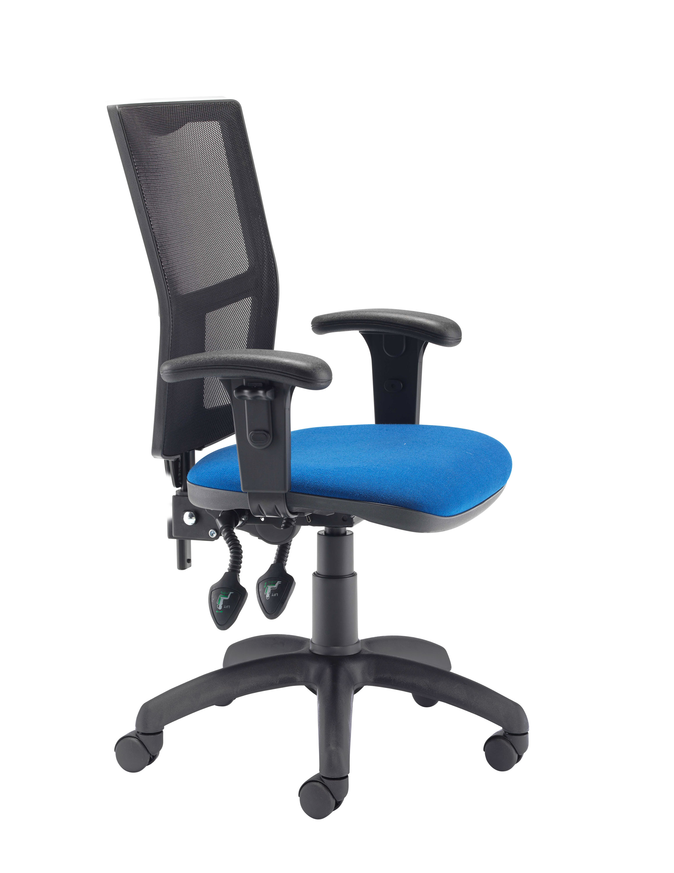 Calypso 2 Mesh Office Chair | Adjustable Arms | Royal Blue thumbnail 3