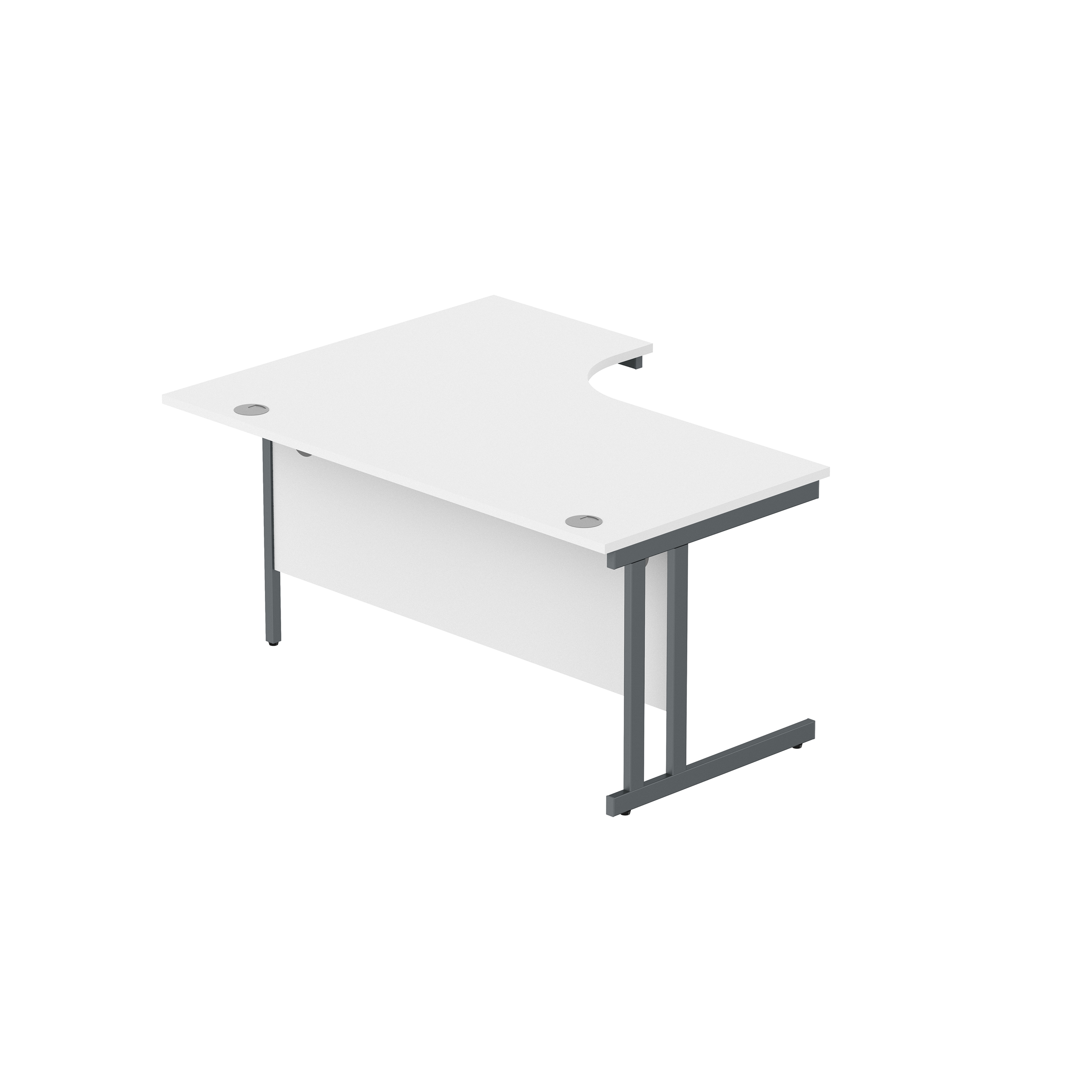Office Right Hand Corner Desk with Steel Double Upright Cantilever Frame (FSC) | 1600X1200 | Arctic White/Graphite thumbnail 6