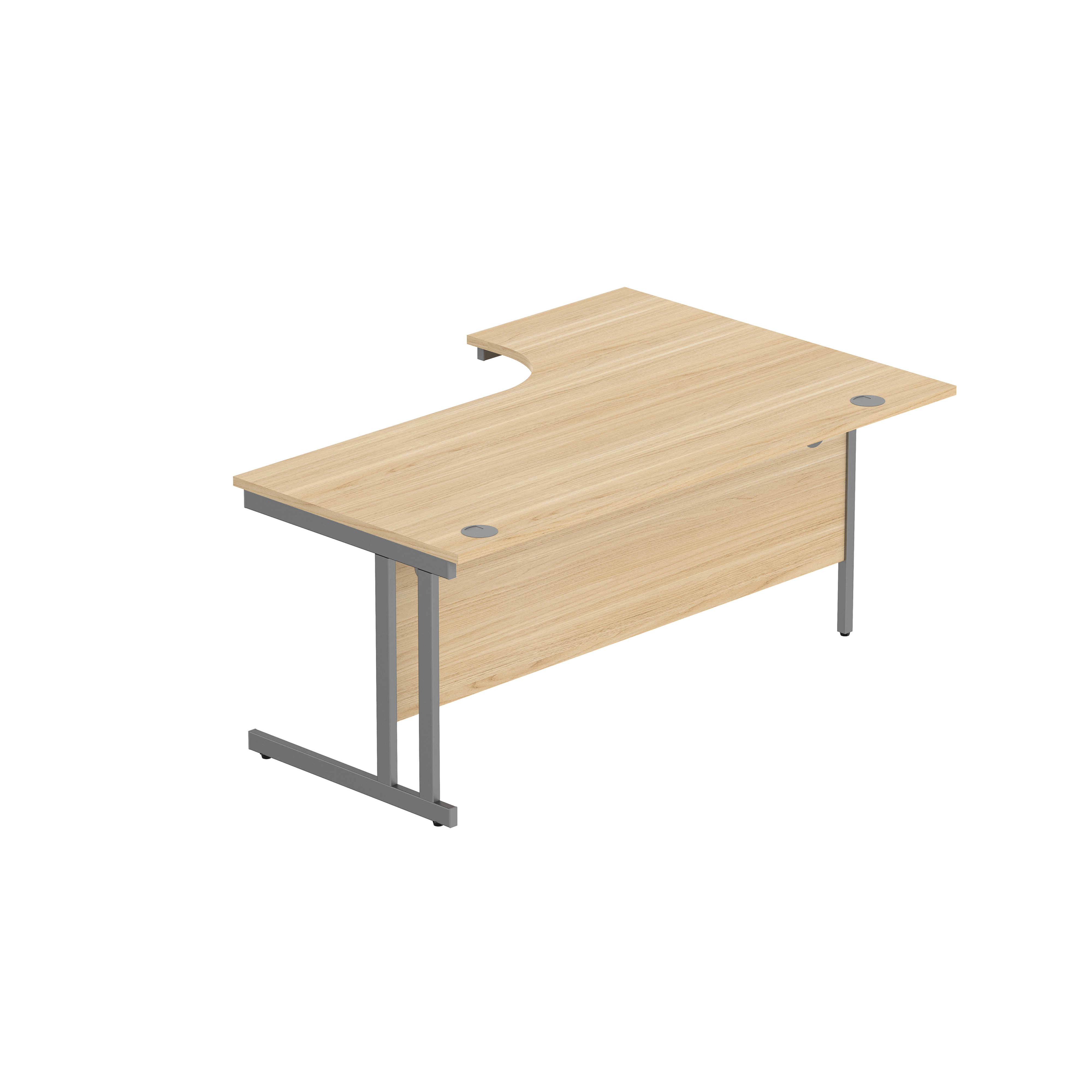 Office Left Hand Corner Desk with Steel Double Upright Cantilever Frame (FSC) | 1800X1200 | Canadian Oak/Graphite thumbnail 5