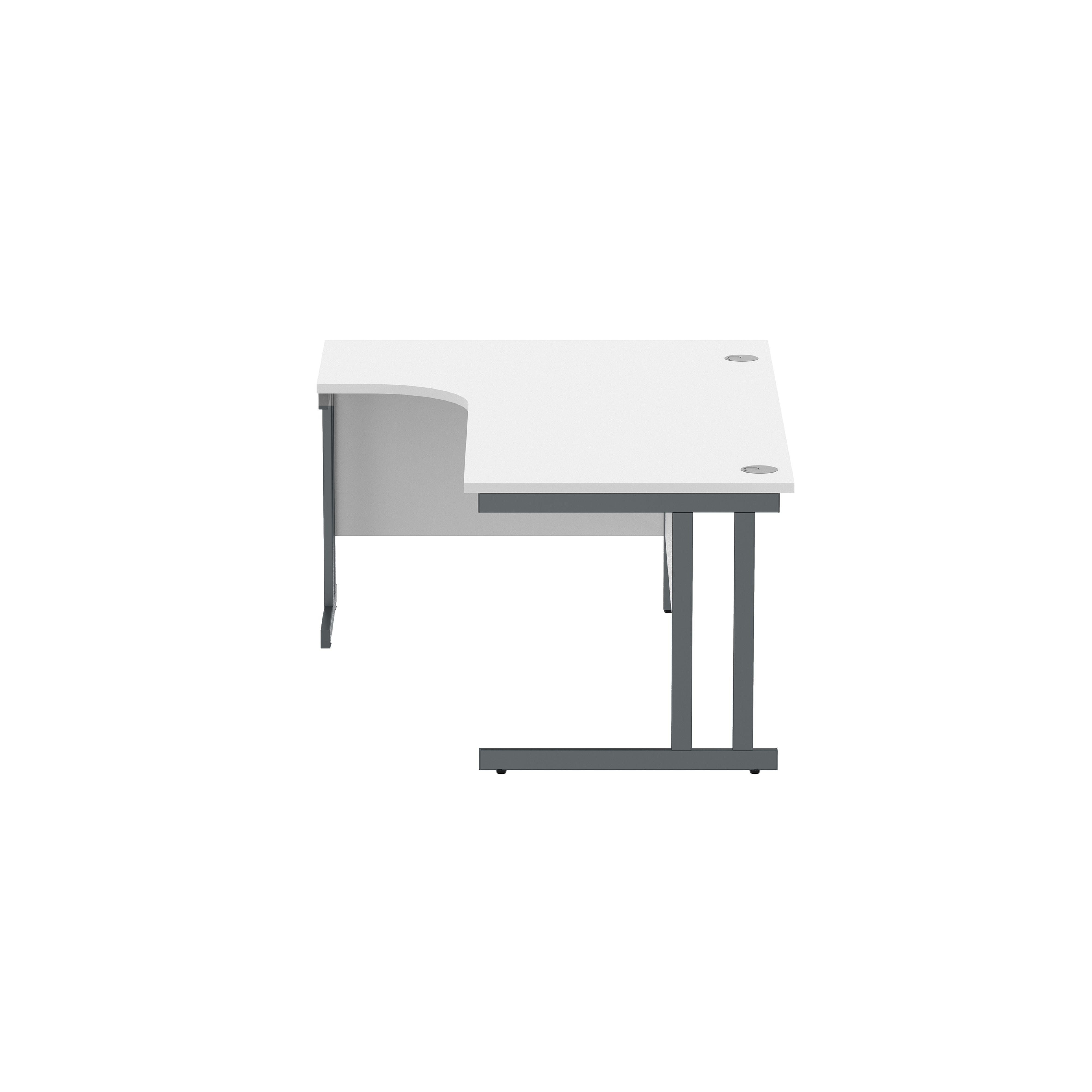 Office Left Hand Corner Desk with Steel Double Upright Cantilever Frame (FSC) | 1800X1200 | Arctic White/Graphite thumbnail 3
