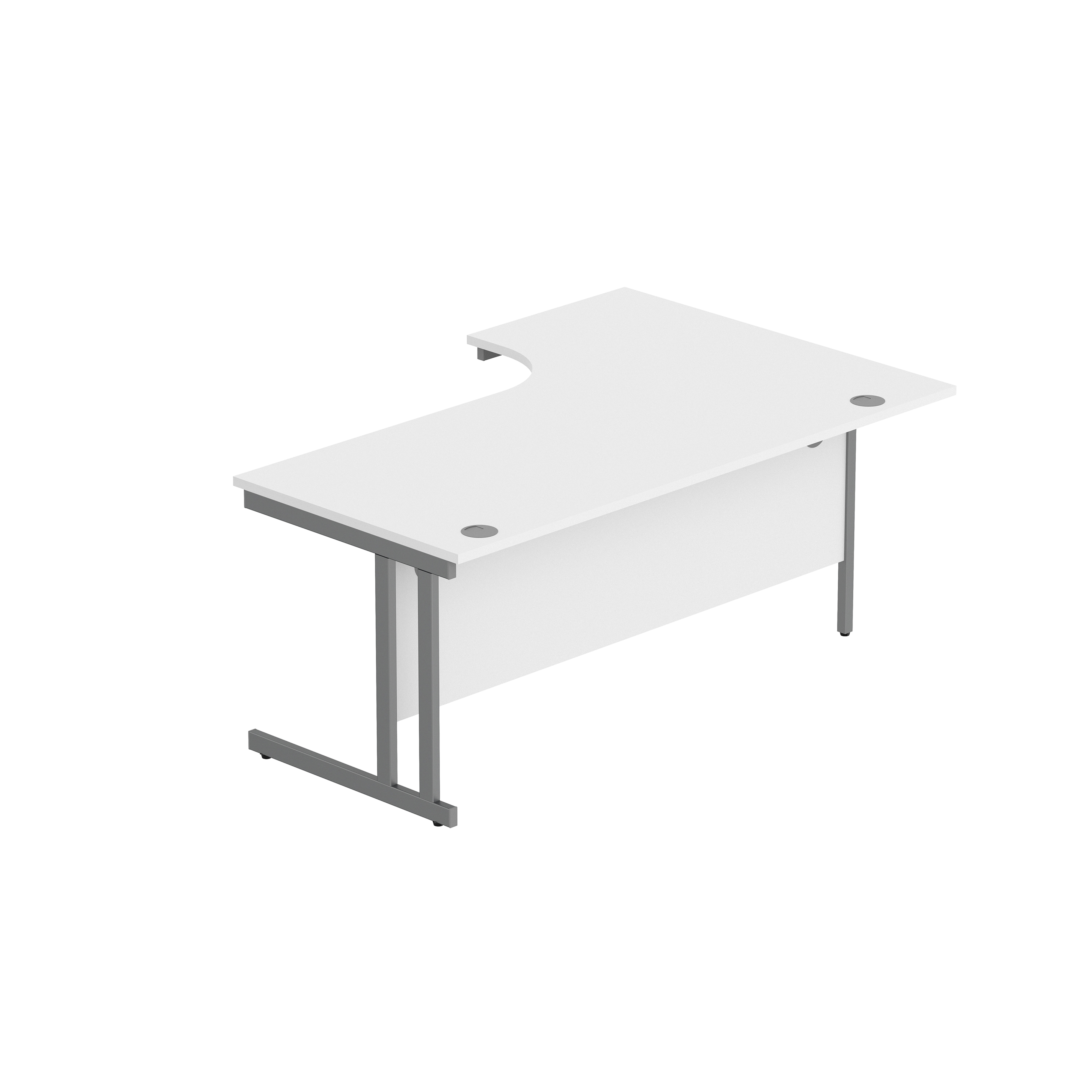 Office Left Hand Corner Desk with Steel Double Upright Cantilever Frame (FSC) | 1800X1200 | Arctic White/Graphite thumbnail 5