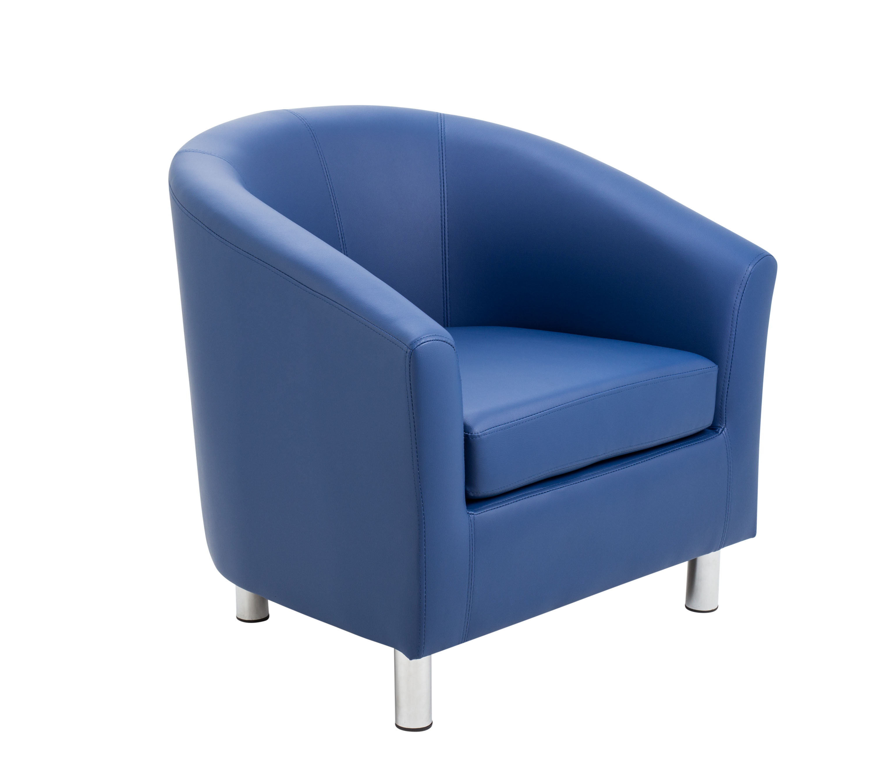 Tub Armchair with Metal Feet | Dark Blue PU