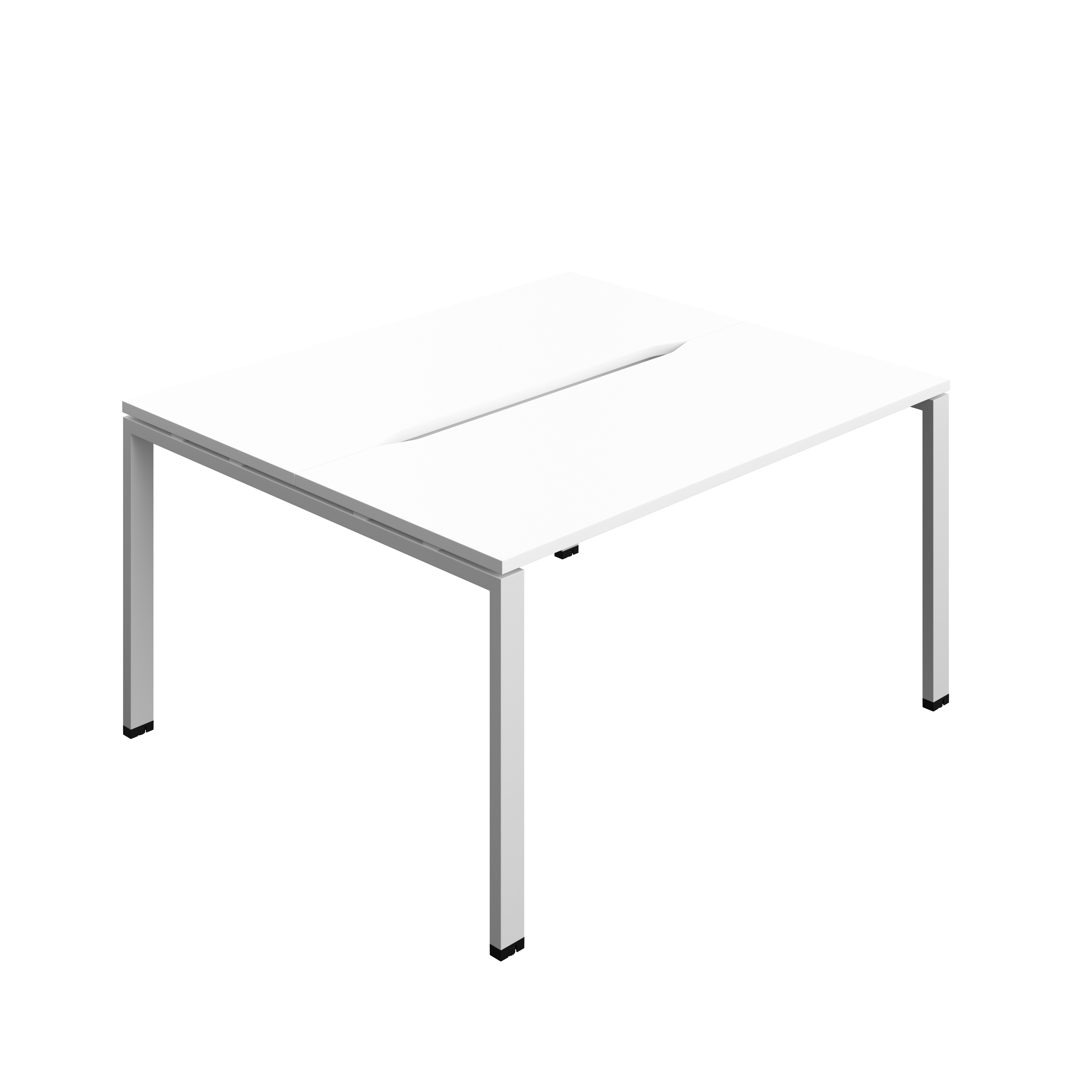 Synergy Bench with Cut Out: 2 Person (FSC) : Goal Post Leg : 1400 | 600 | White/Silver