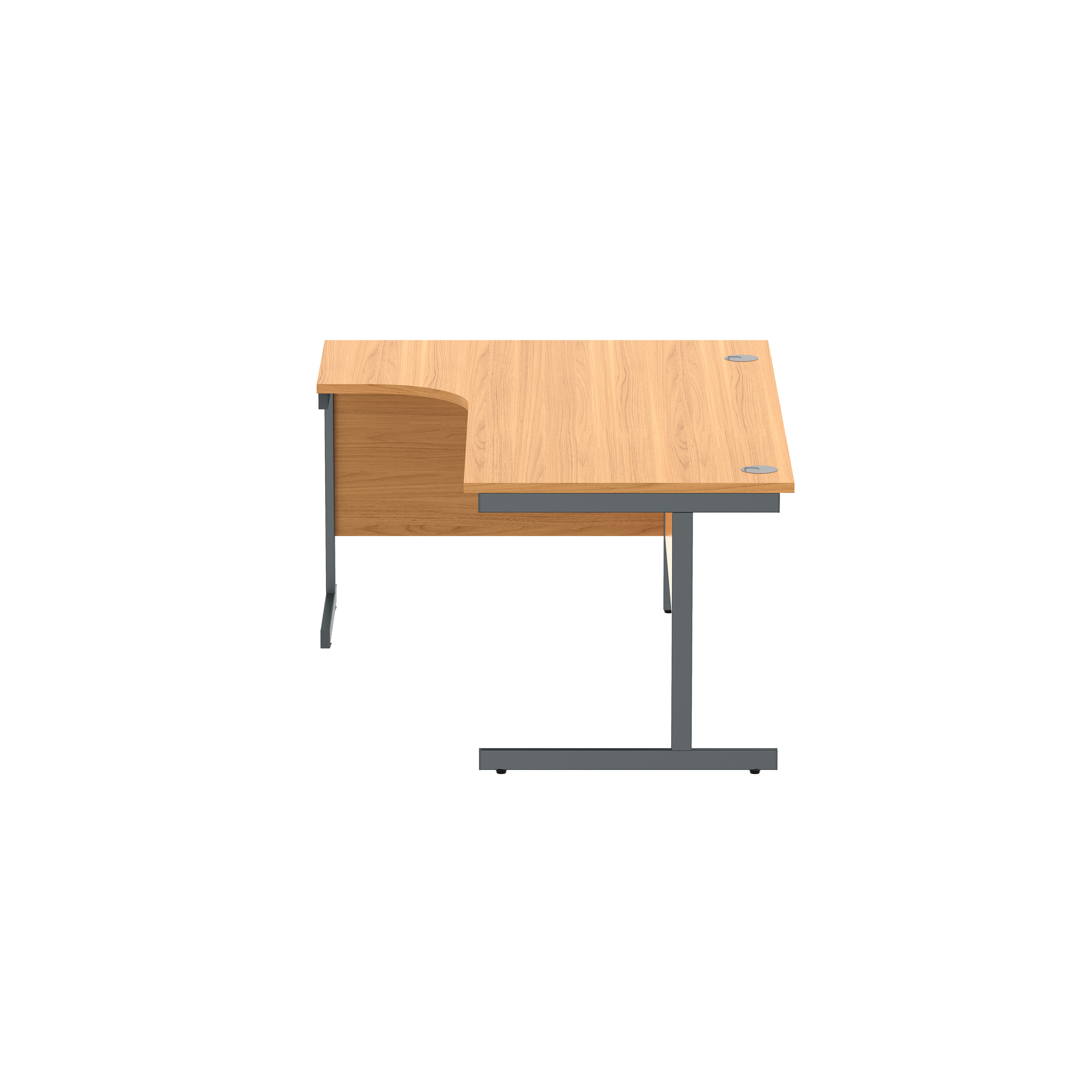 Office Left Hand Corner Desk with Steel Single Upright Cantilever Frame (FSC) | 1800X1200 | Norwegian Beech/Graphite thumbnail 3