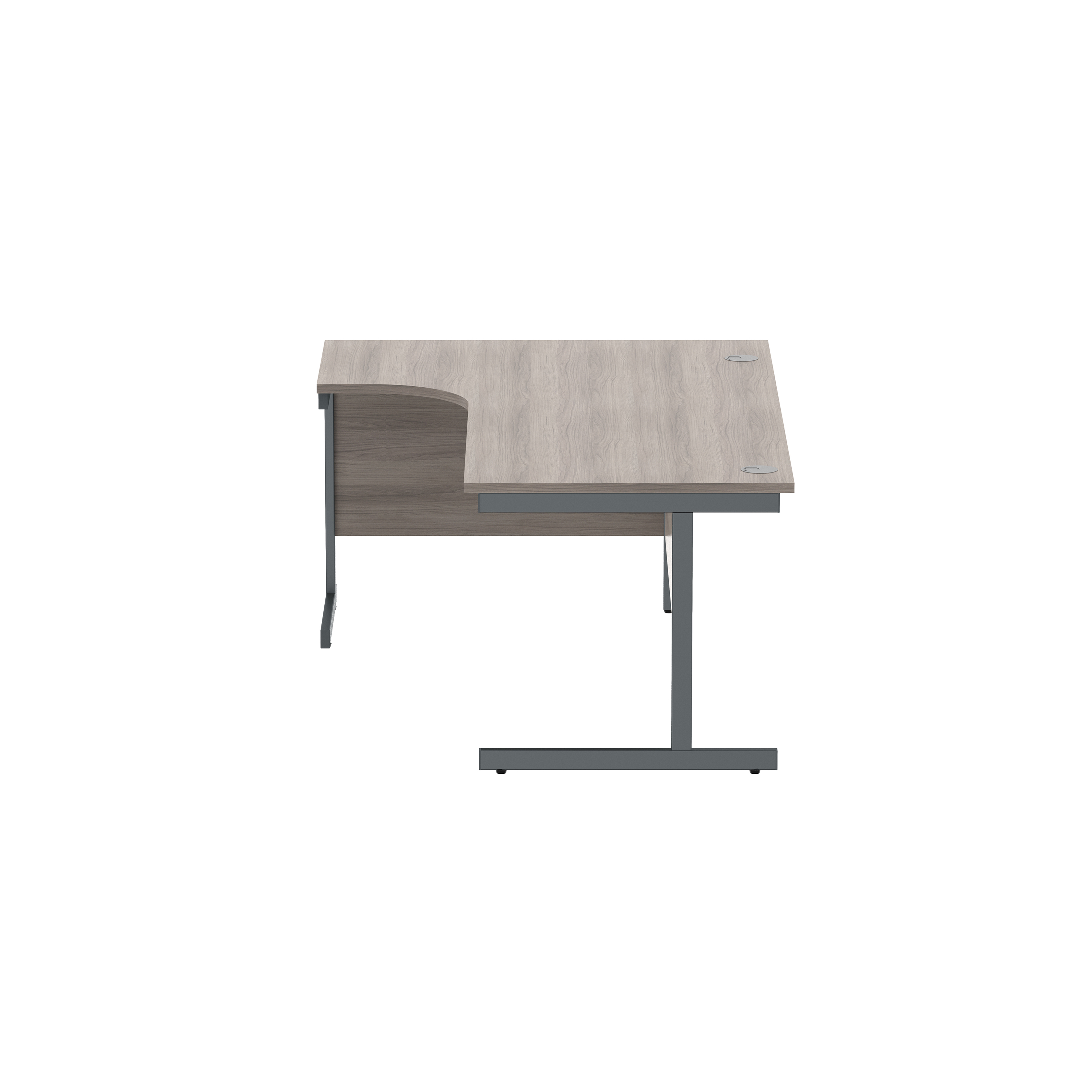 Office Left Hand Corner Desk with Steel Single Upright Cantilever Frame (FSC) | 1800X1200 | Alaskan Grey Oak/Graphite thumbnail 3