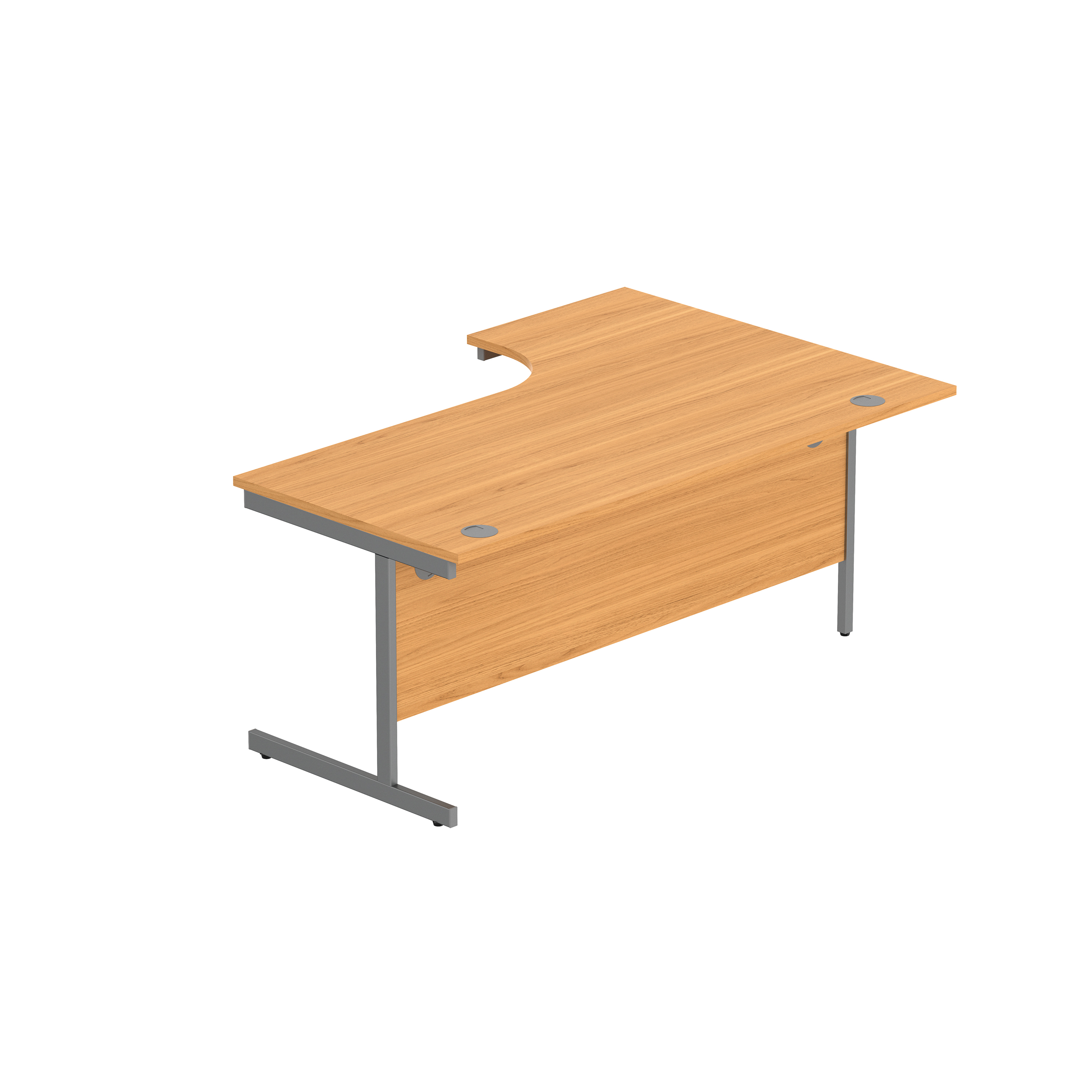 Office Left Hand Corner Desk with Steel Single Upright Cantilever Frame (FSC) | 1800X1200 | Norwegian Beech/Graphite thumbnail 5