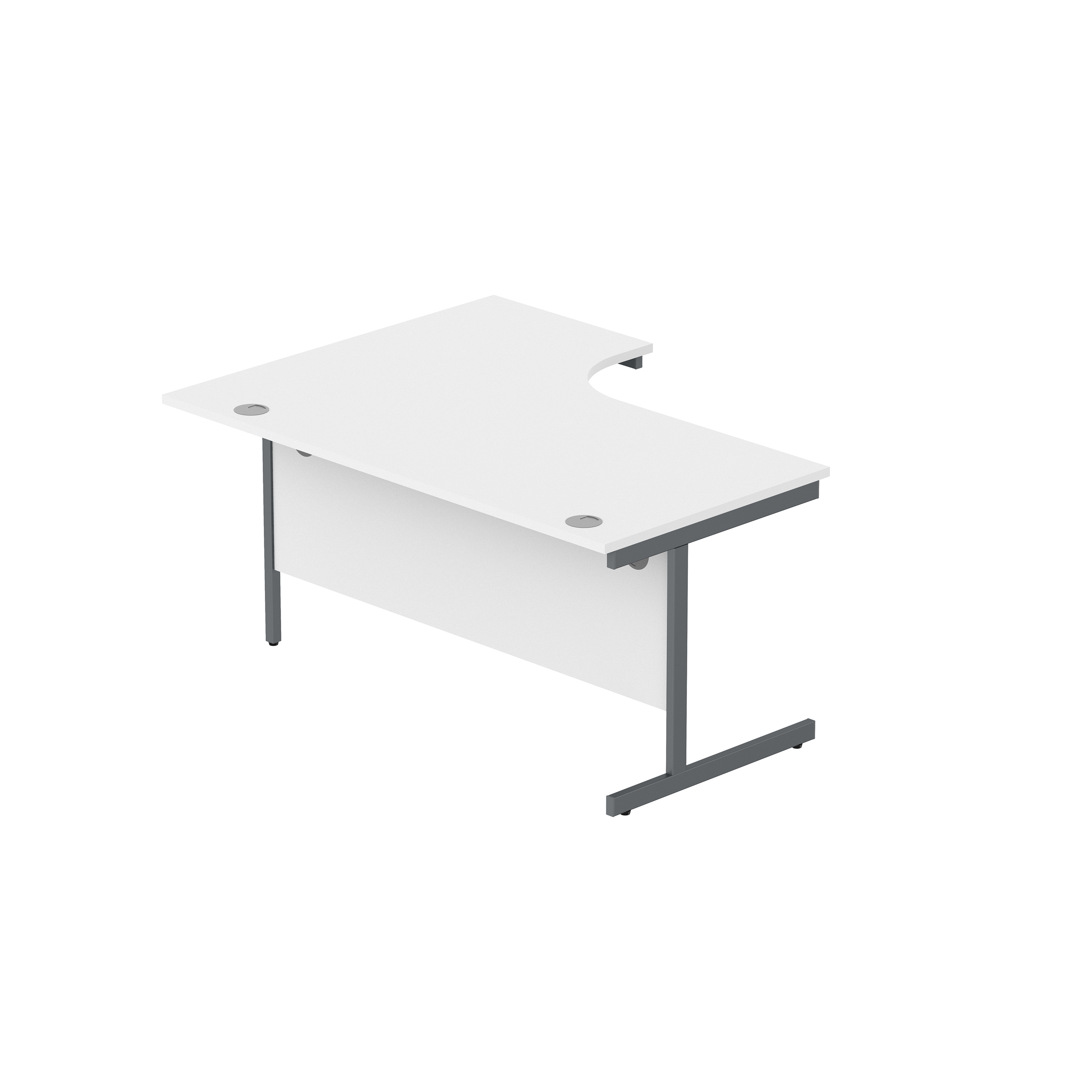 Office Right Hand Corner Desk with Steel Single Upright Cantilever Frame (FSC) | 1600X1200 | Arctic White/Graphite thumbnail 6