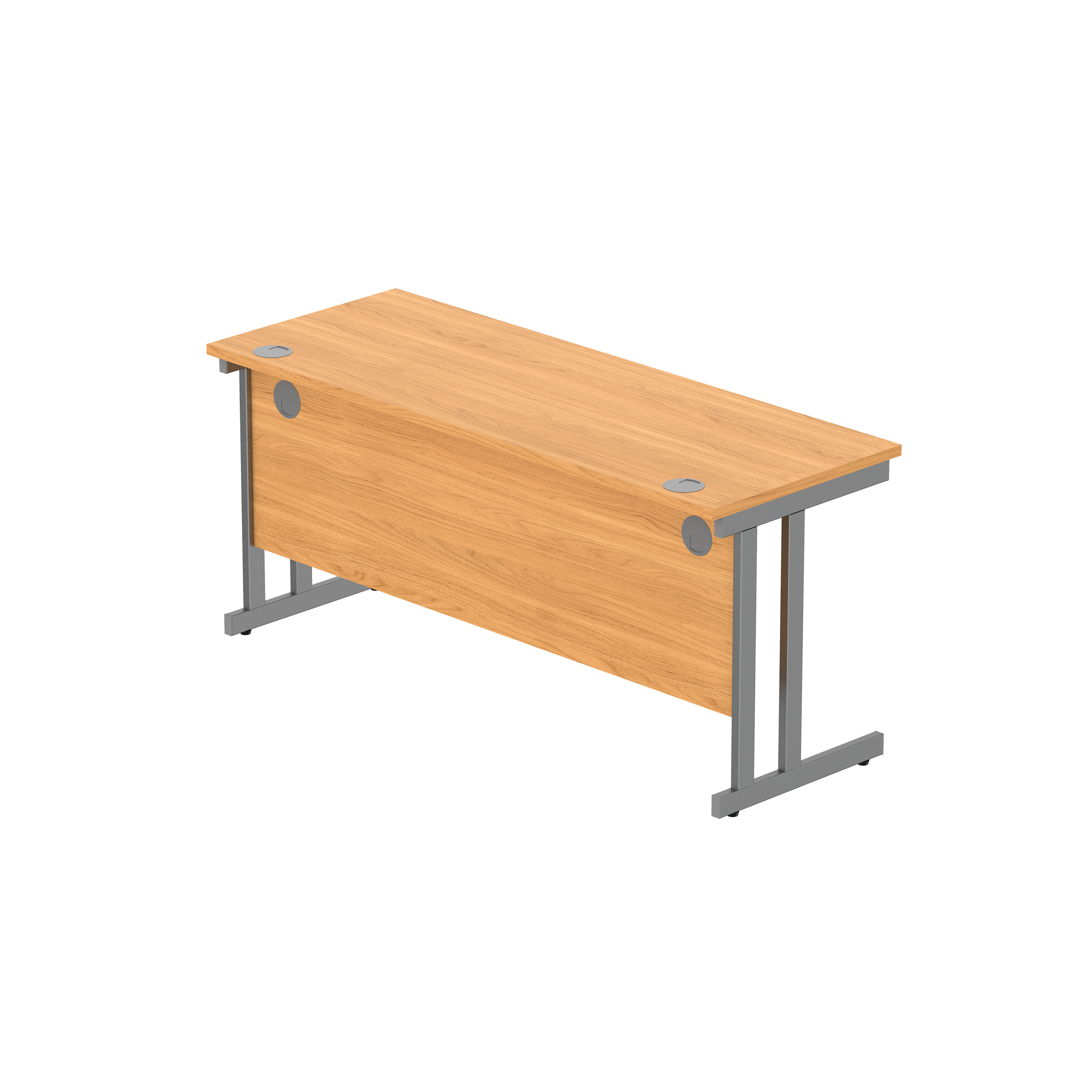 Office Rectangular Desk with Steel Double Upright Cantilever Frame (FSC) | 1600X600 | Norwegian Beech/Graphite thumbnail 6