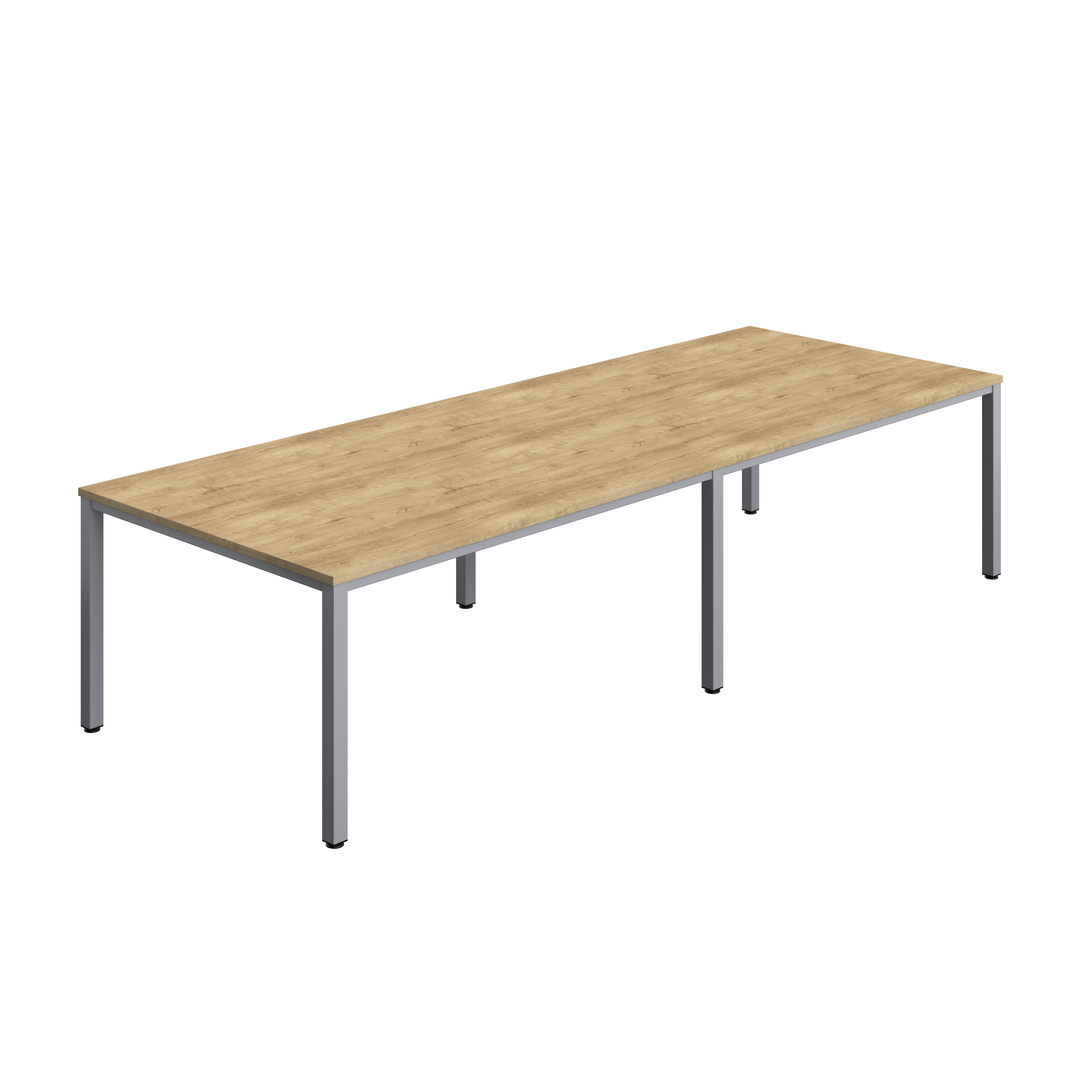 Fraction Infinity Rectangular Meeting Table (FSC) | 3200 X 1200 | Natural Nebraska Oak/Silver