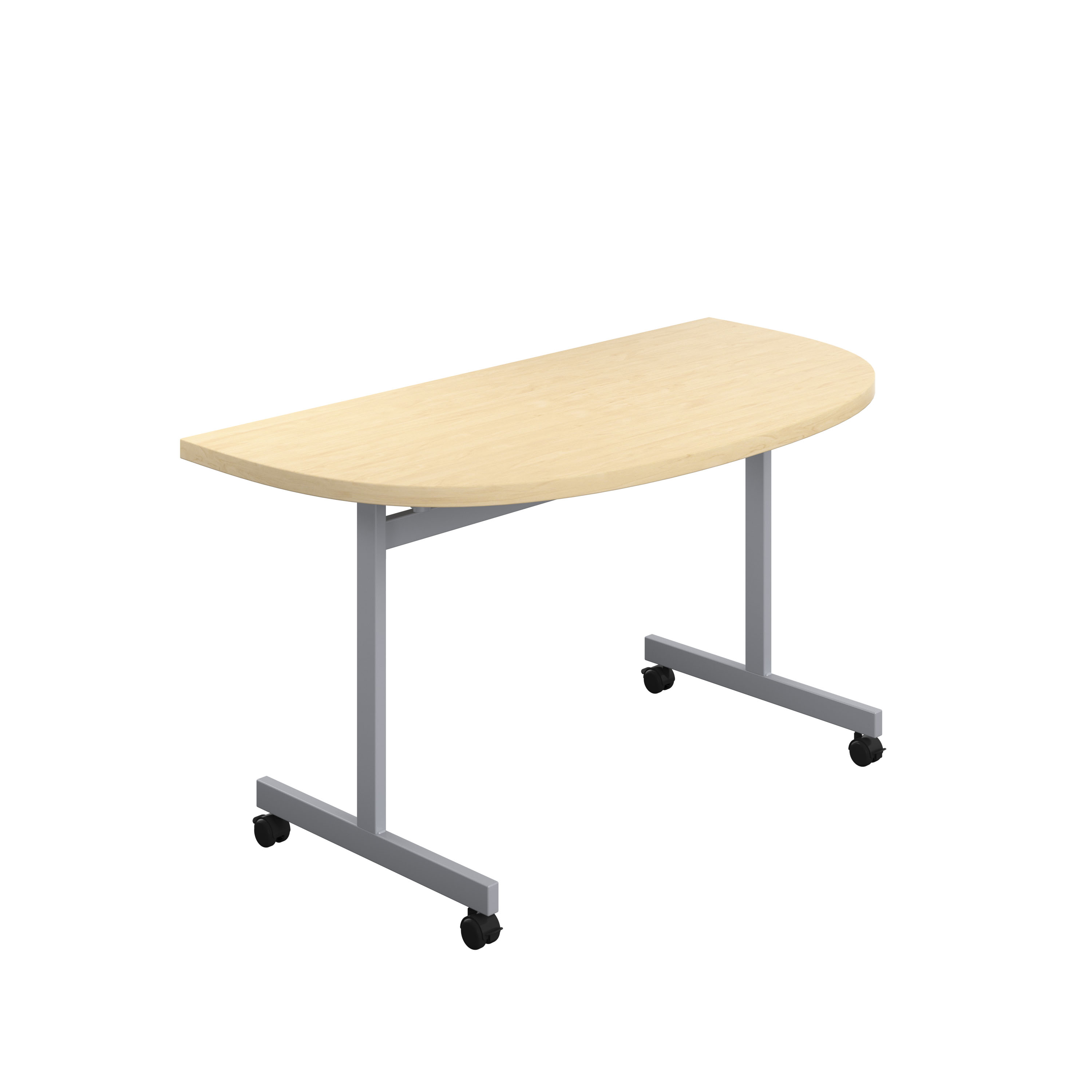 One Eighty D-End Tilting Table (FSC) | 1400 X 700 | Maple/Silver