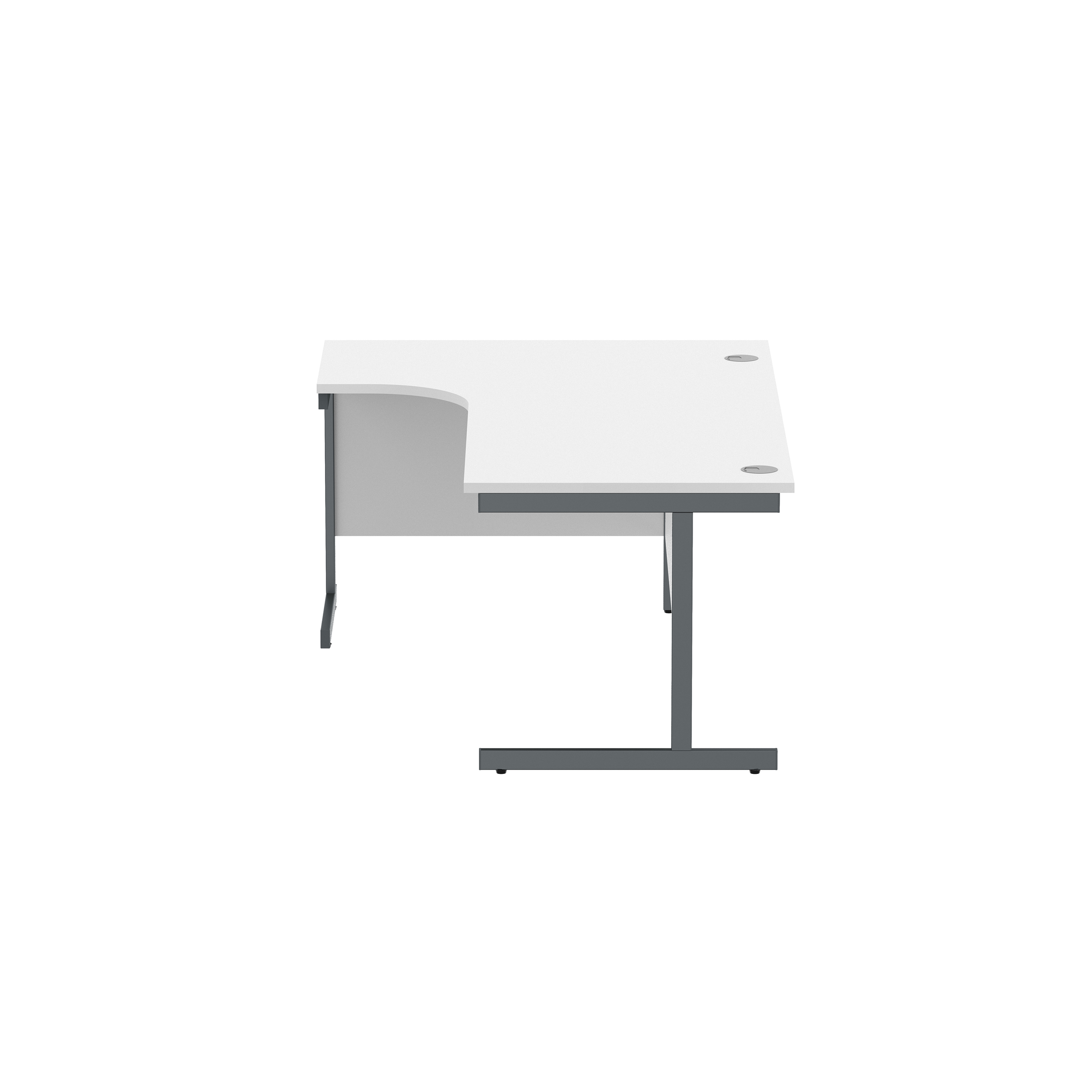 Office Left Hand Corner Desk with Steel Single Upright Cantilever Frame (FSC) | 1800X1200 | Arctic White/Graphite thumbnail 3