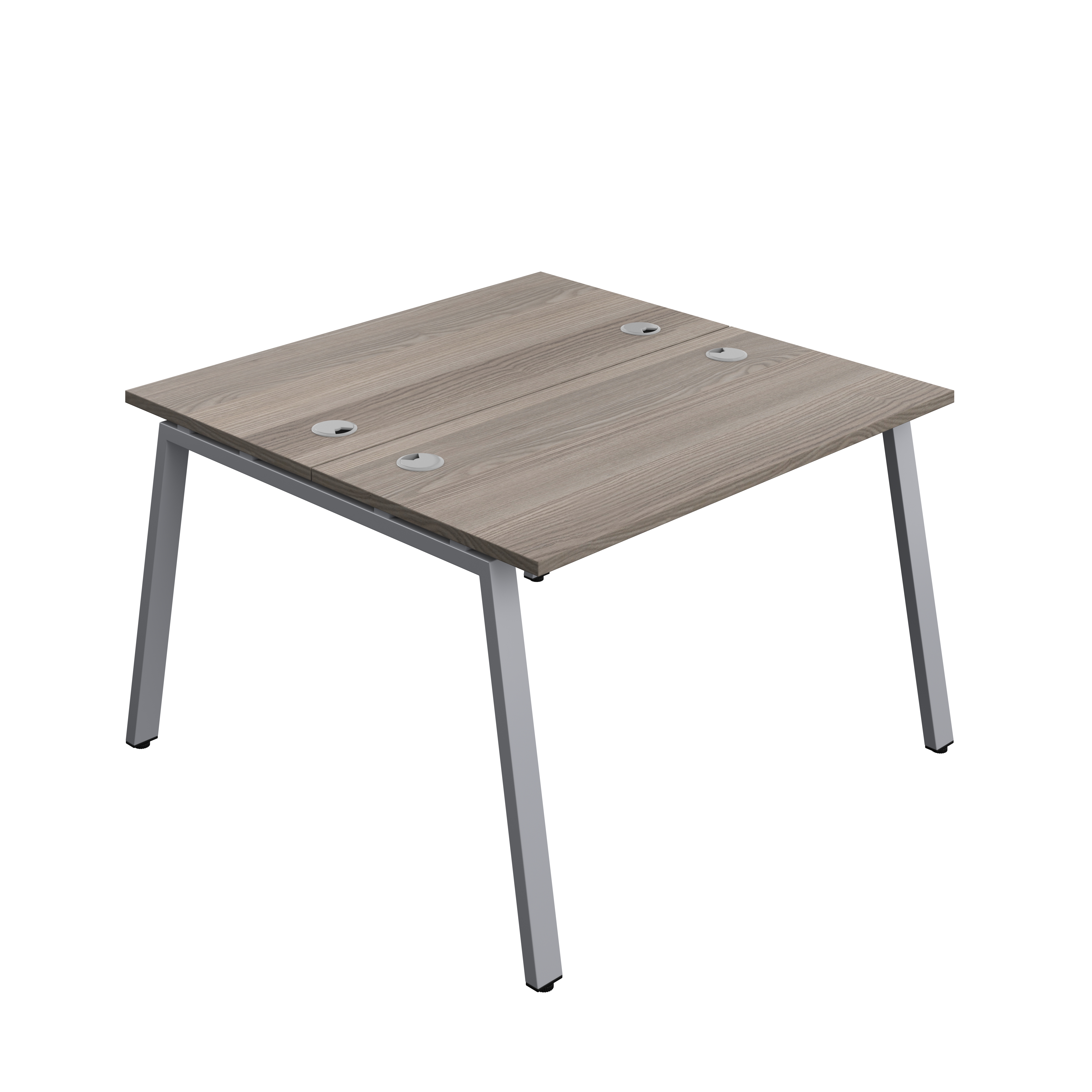 Synergy Bench with Cable Ports: 2 Person (FSC) : A-Frame Leg : 1200 | 600 | Grey Oak/Silver