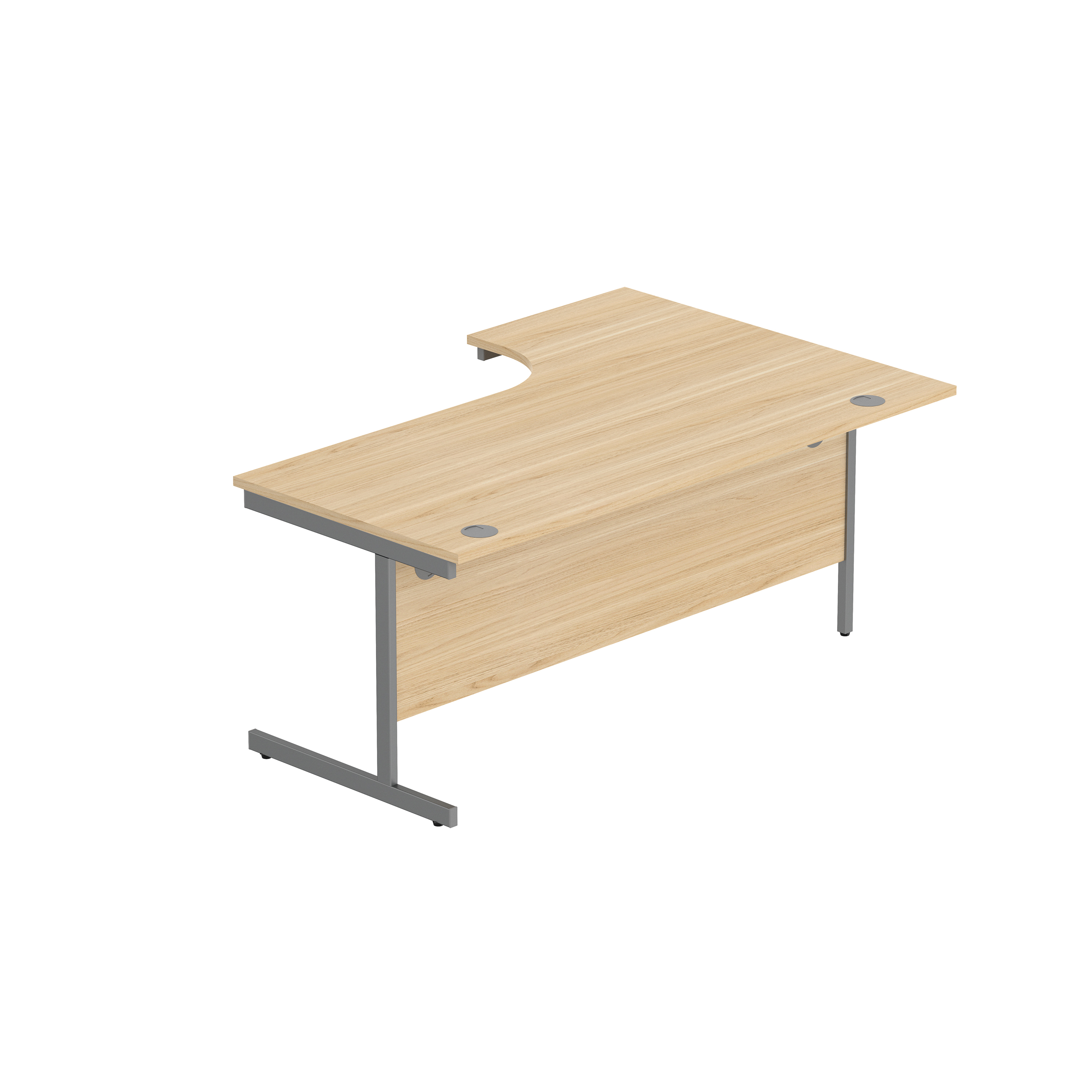 Office Left Hand Corner Desk with Steel Single Upright Cantilever Frame (FSC) | 1800X1200 | Canadian Oak/Graphite thumbnail 5