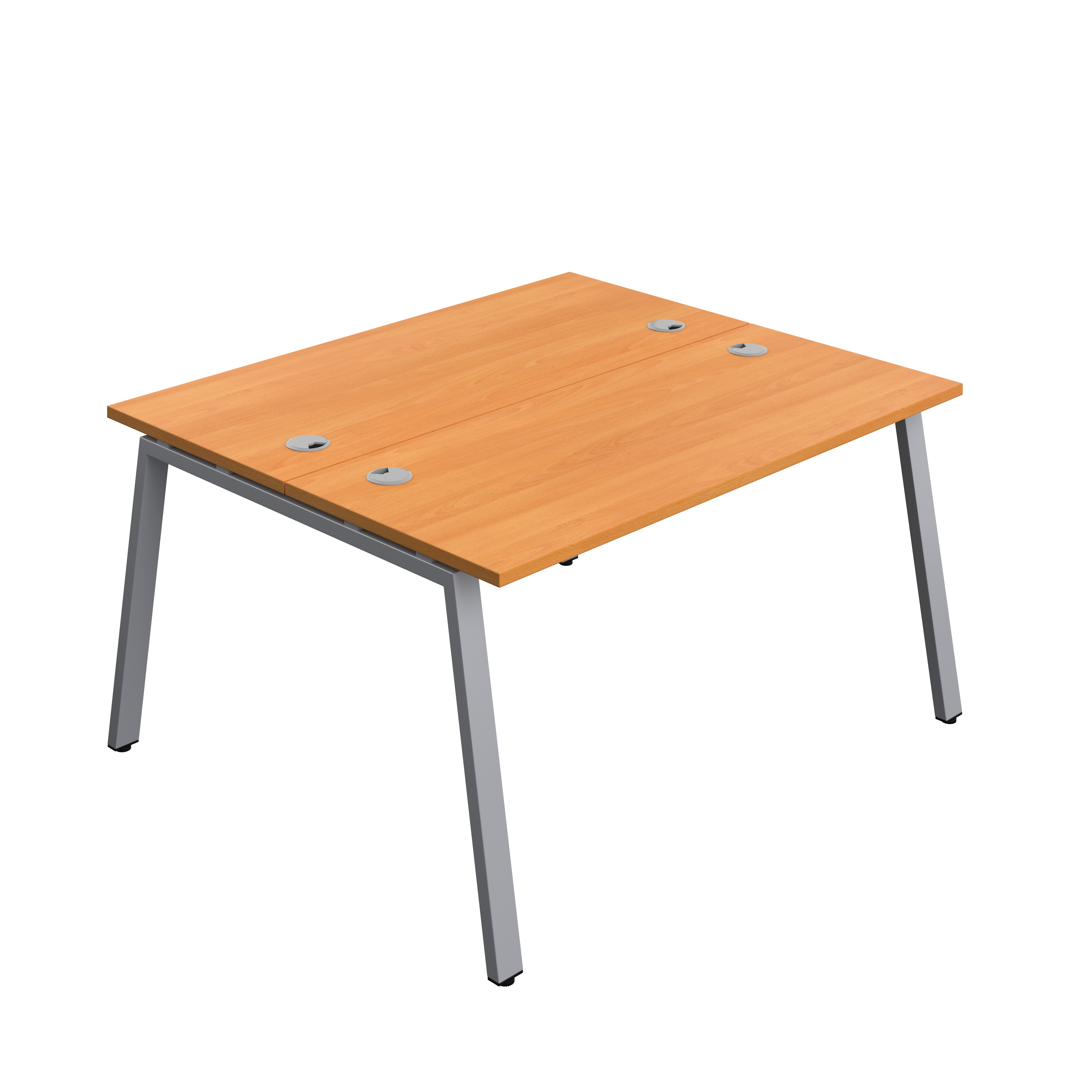 Synergy Bench with Cable Ports: 2 Person (FSC) : A-Frame Leg : 1400 | 600 | Beech/Silver