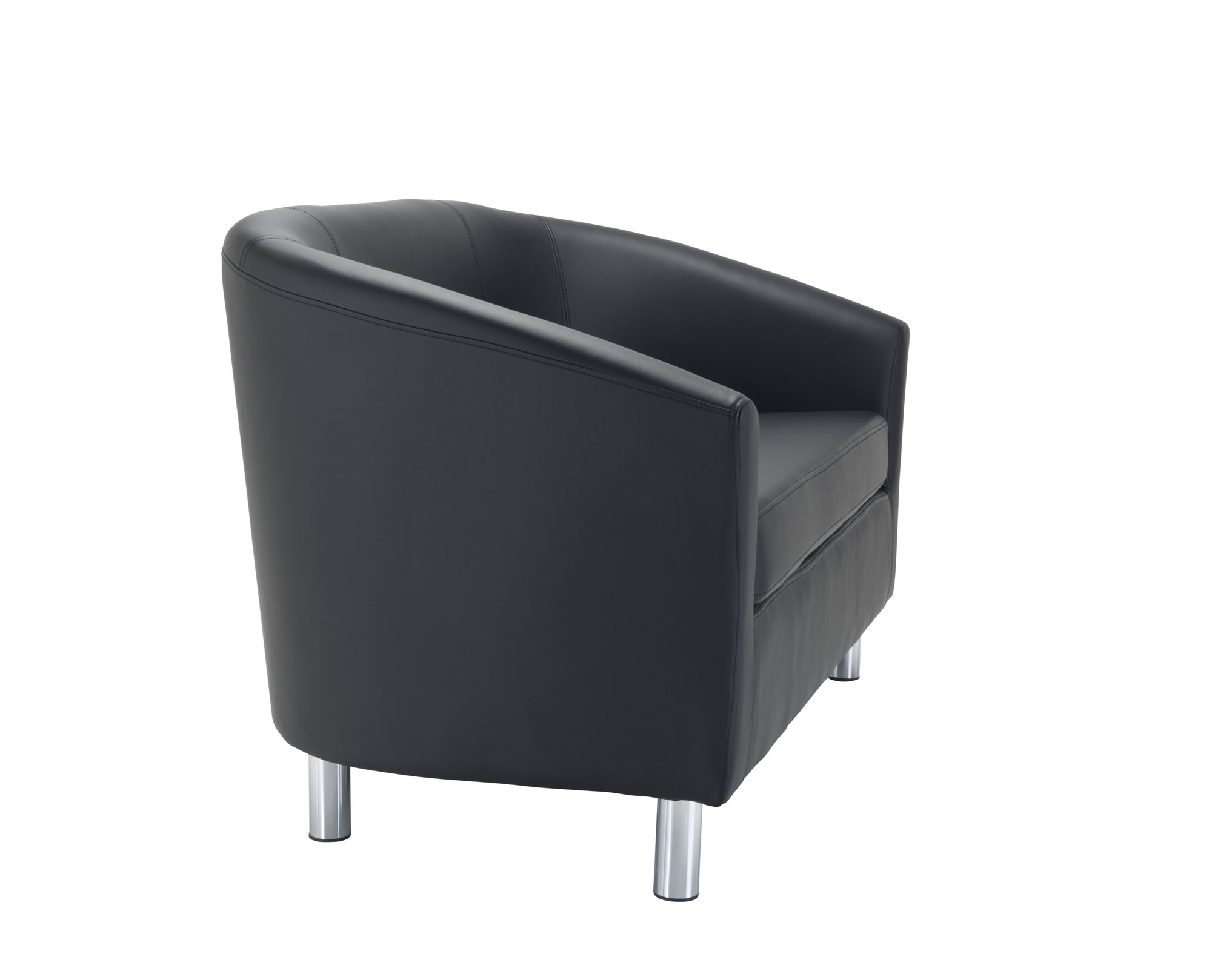 Tub Sofa with Metal Feet | Black PU thumbnail 3
